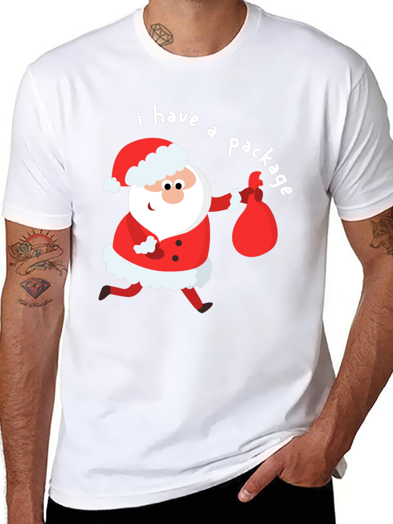 Funny Santa I Have a Package Holiday T-Shirt