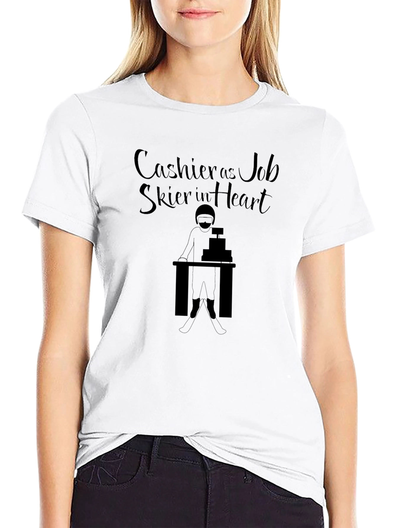 Cashier Skier T-Shirt - Job & Passion