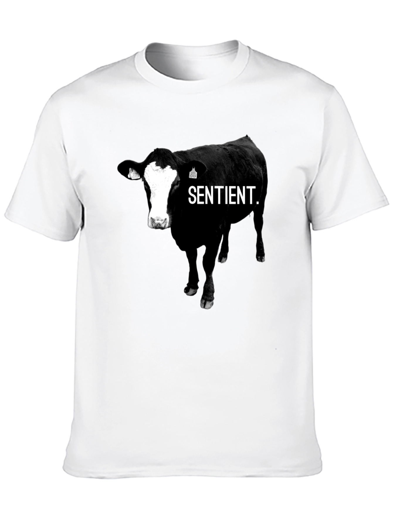Sentient Cow Graphic Tee - Unisex Black T-Shirt