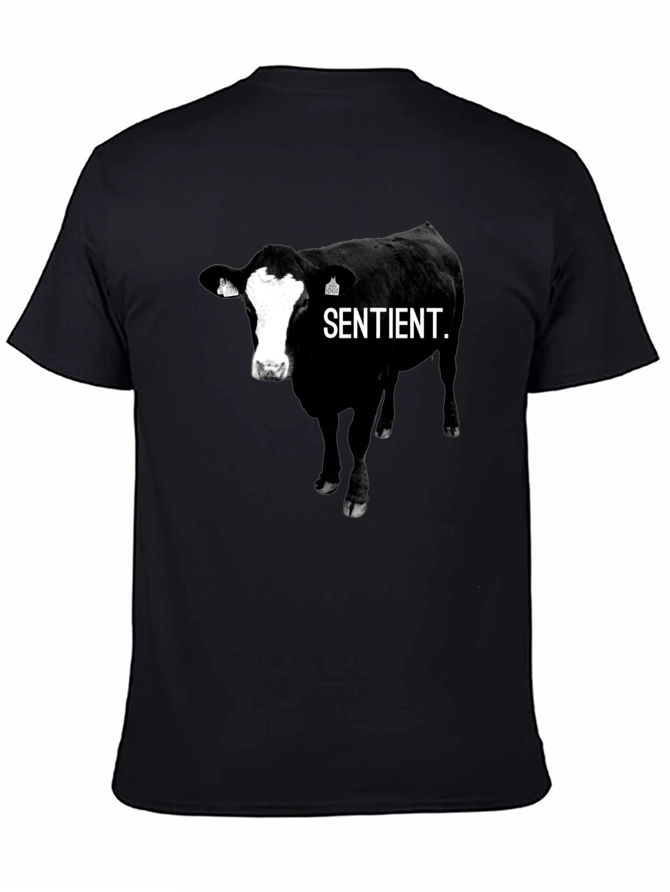 Sentient Cow Graphic Tee - Unisex Black T-Shirt