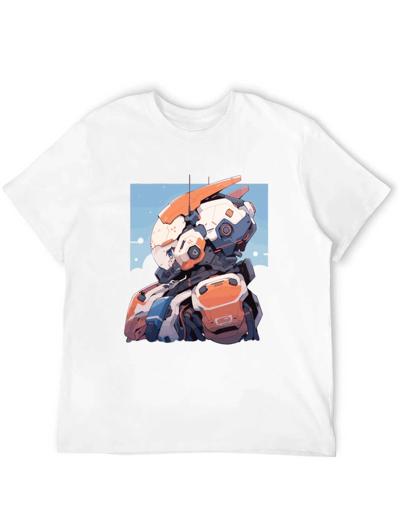 Anime Robot Graphic Tee - Stylish Black T-Shirt