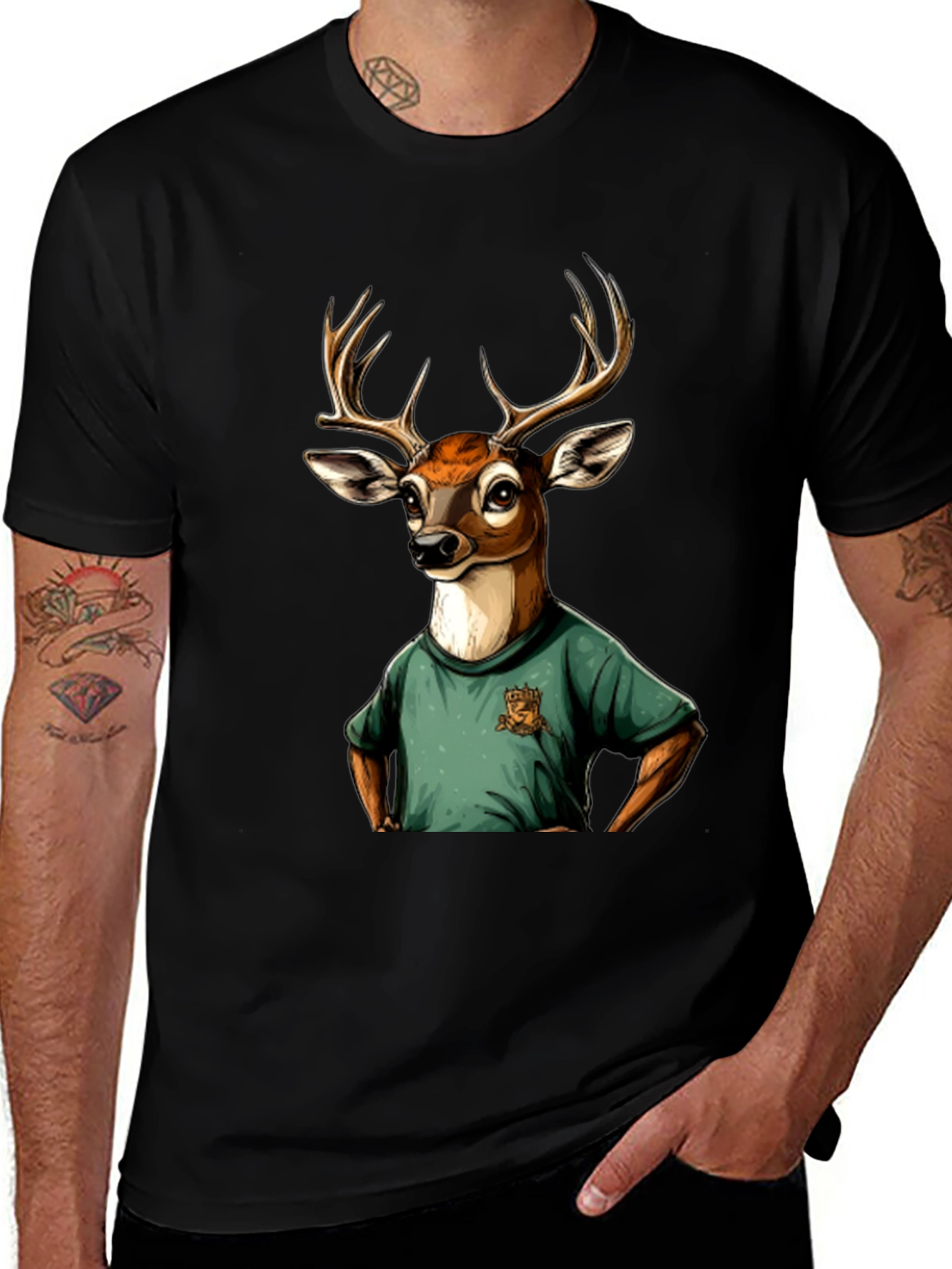 Deer T-Shirt - Novelty Animal Graphic Tee