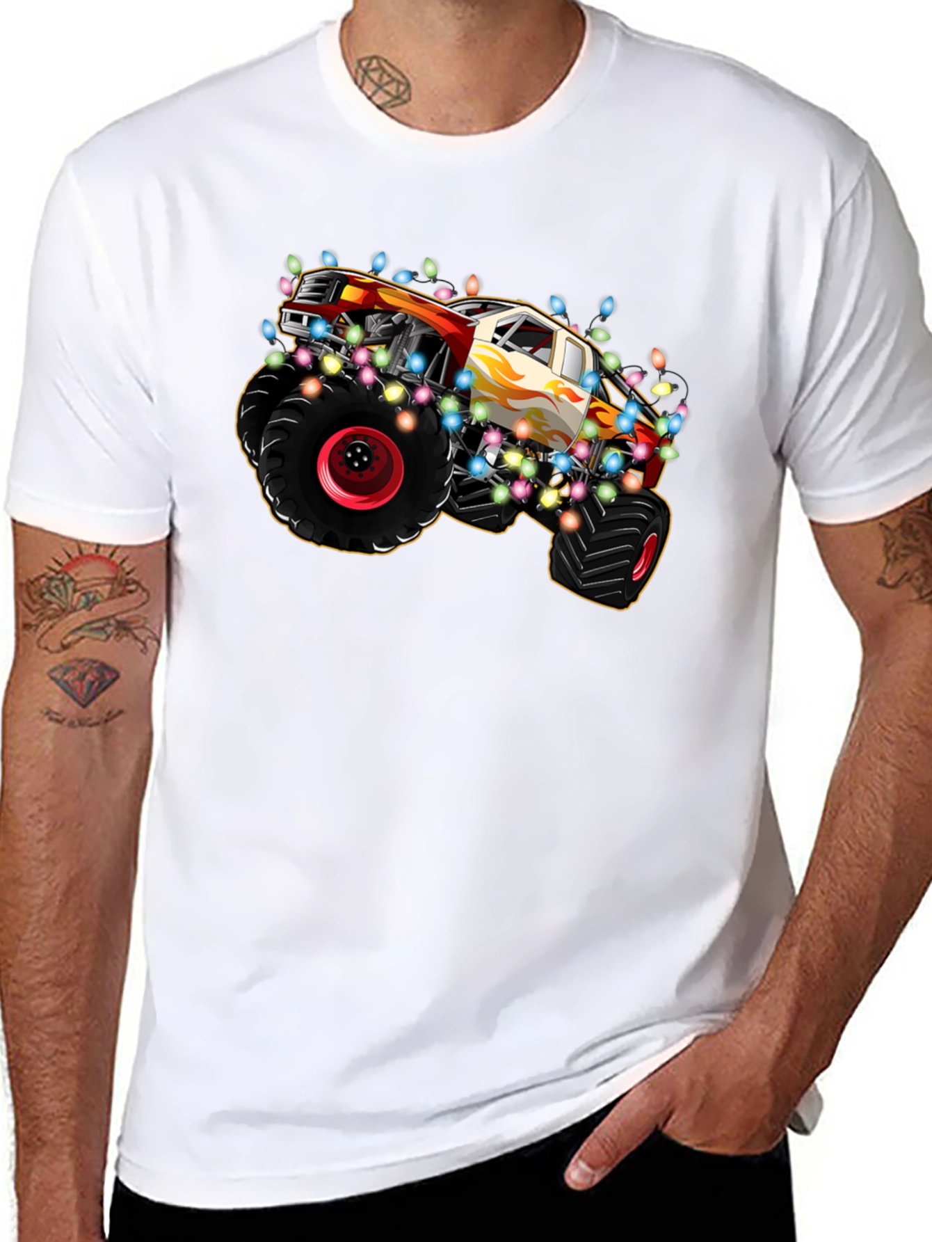 Monster Truck Christmas Lights T-Shirt