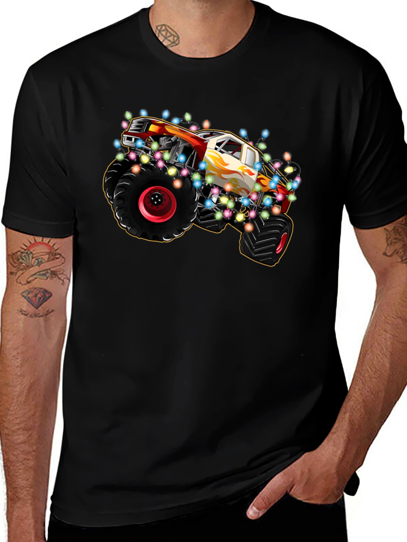 Monster Truck Christmas Lights T-Shirt