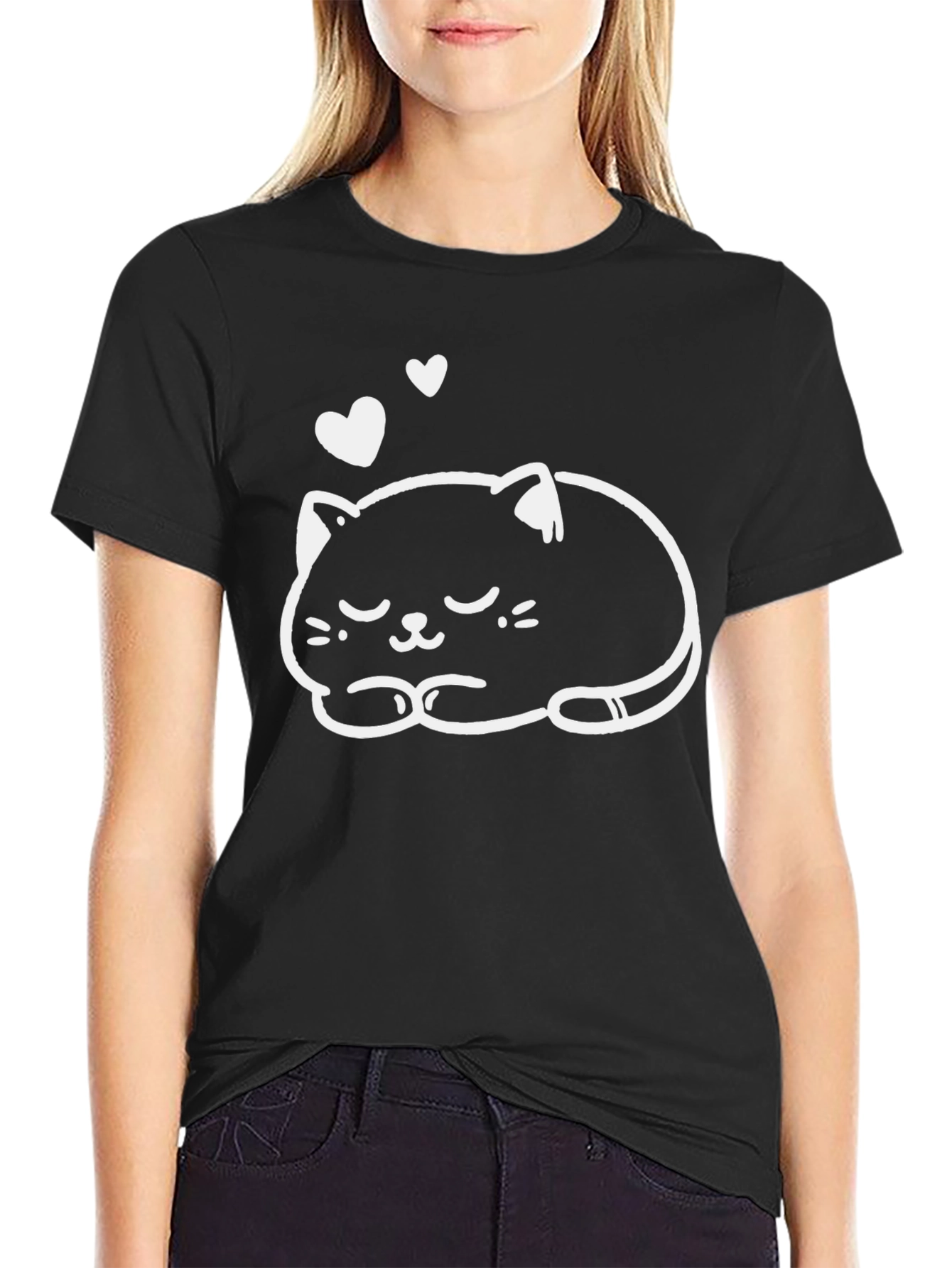 Cute Cat Nap T-Shirt - Soft Cotton Blend