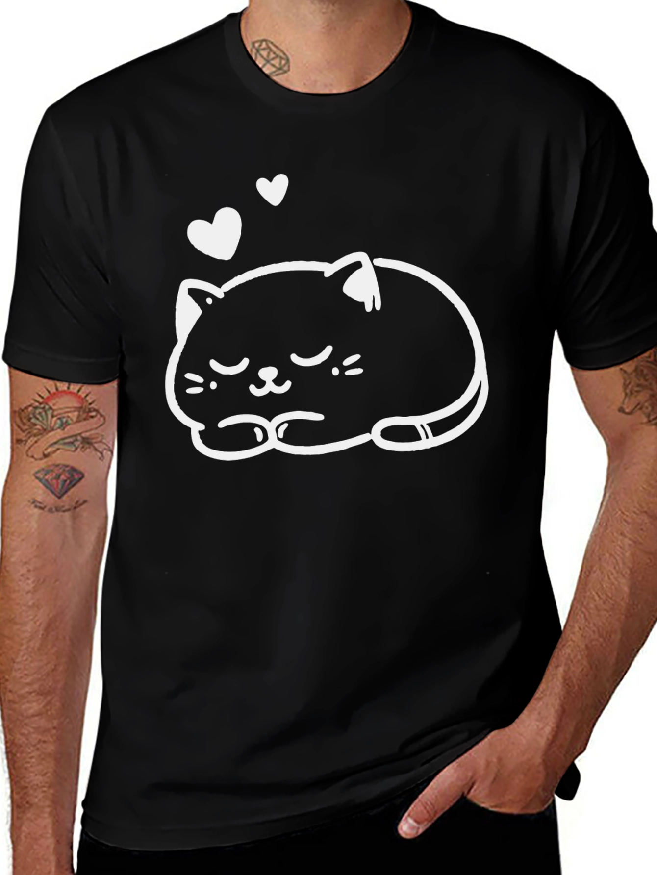 Cute Cat Nap T-Shirt - Soft Cotton Blend