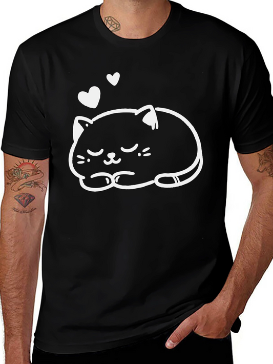 Cute Cat Nap T-Shirt - Soft Cotton Blend