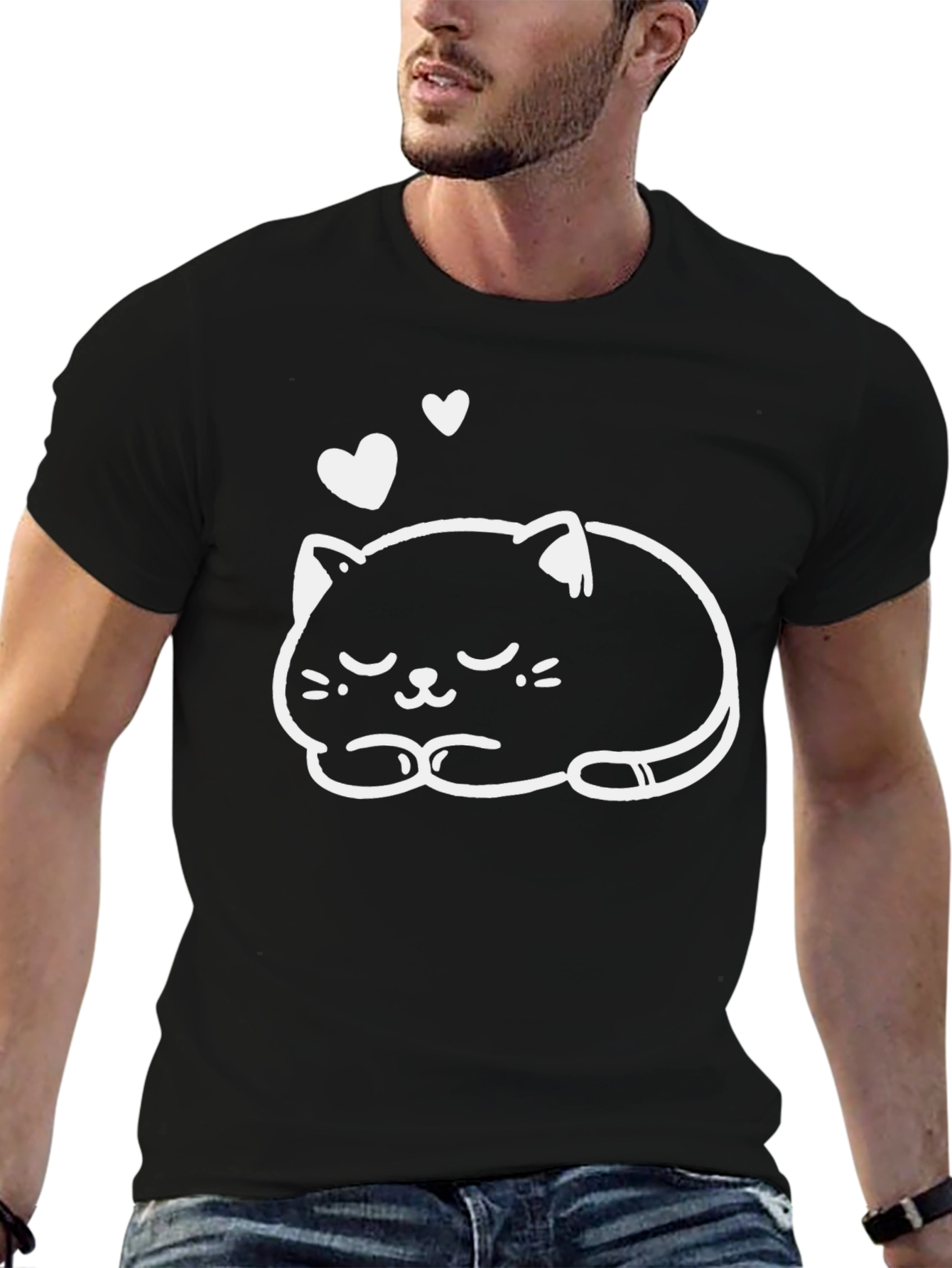 Cute Cat Nap T-Shirt - Soft Cotton Blend