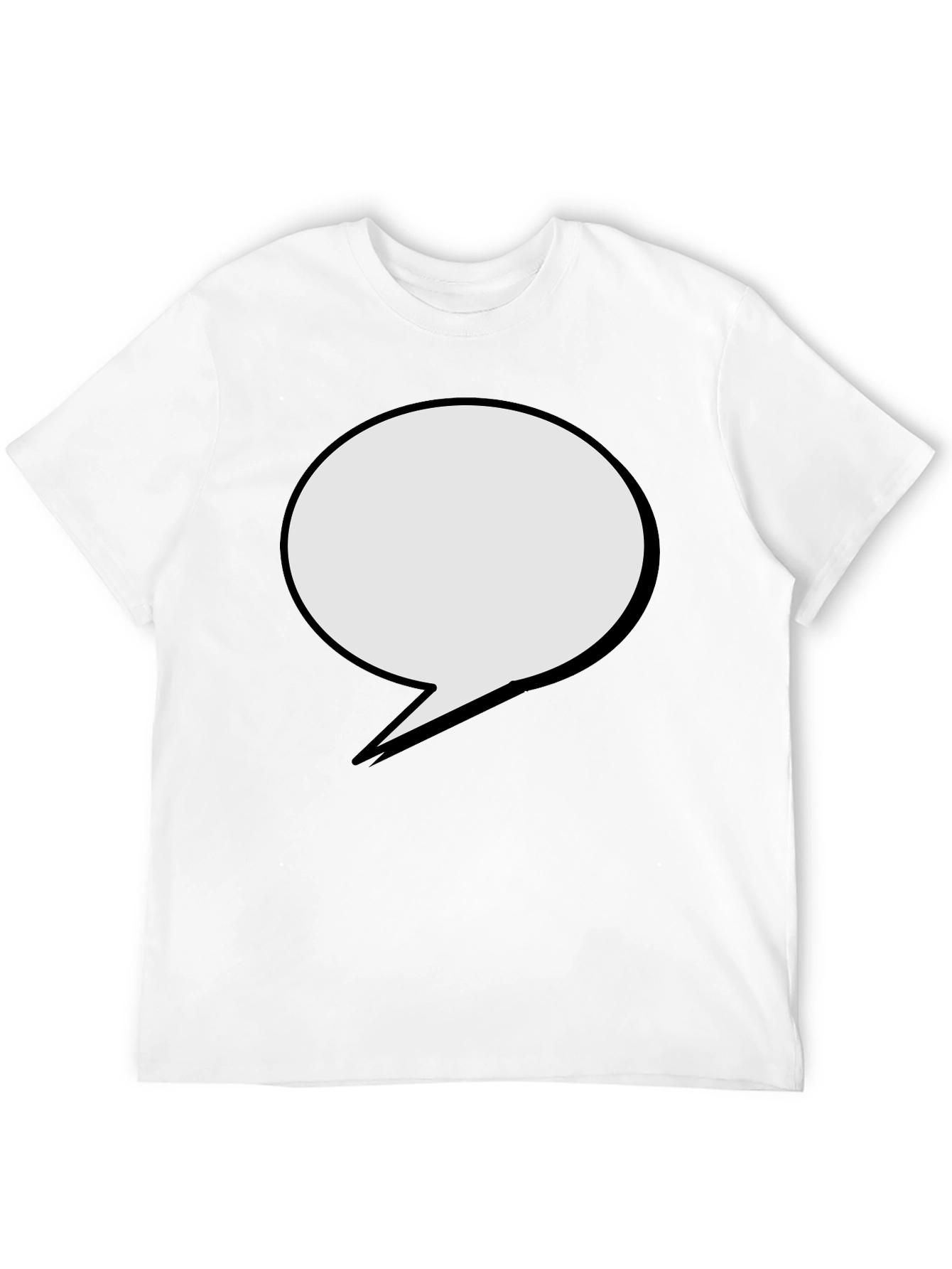Black T-Shirt with Speech Bubble Graphic