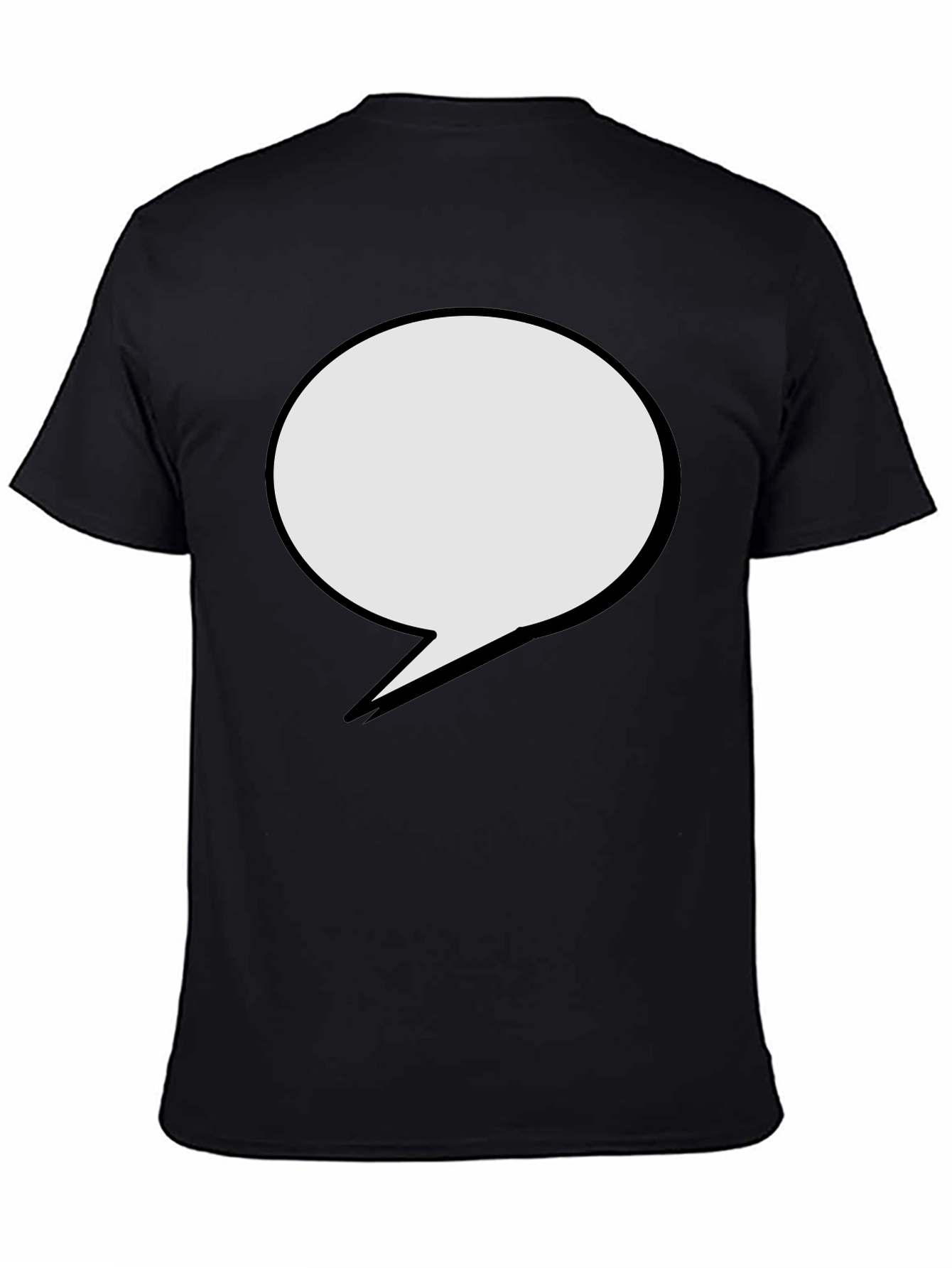 Black T-Shirt with Speech Bubble Graphic