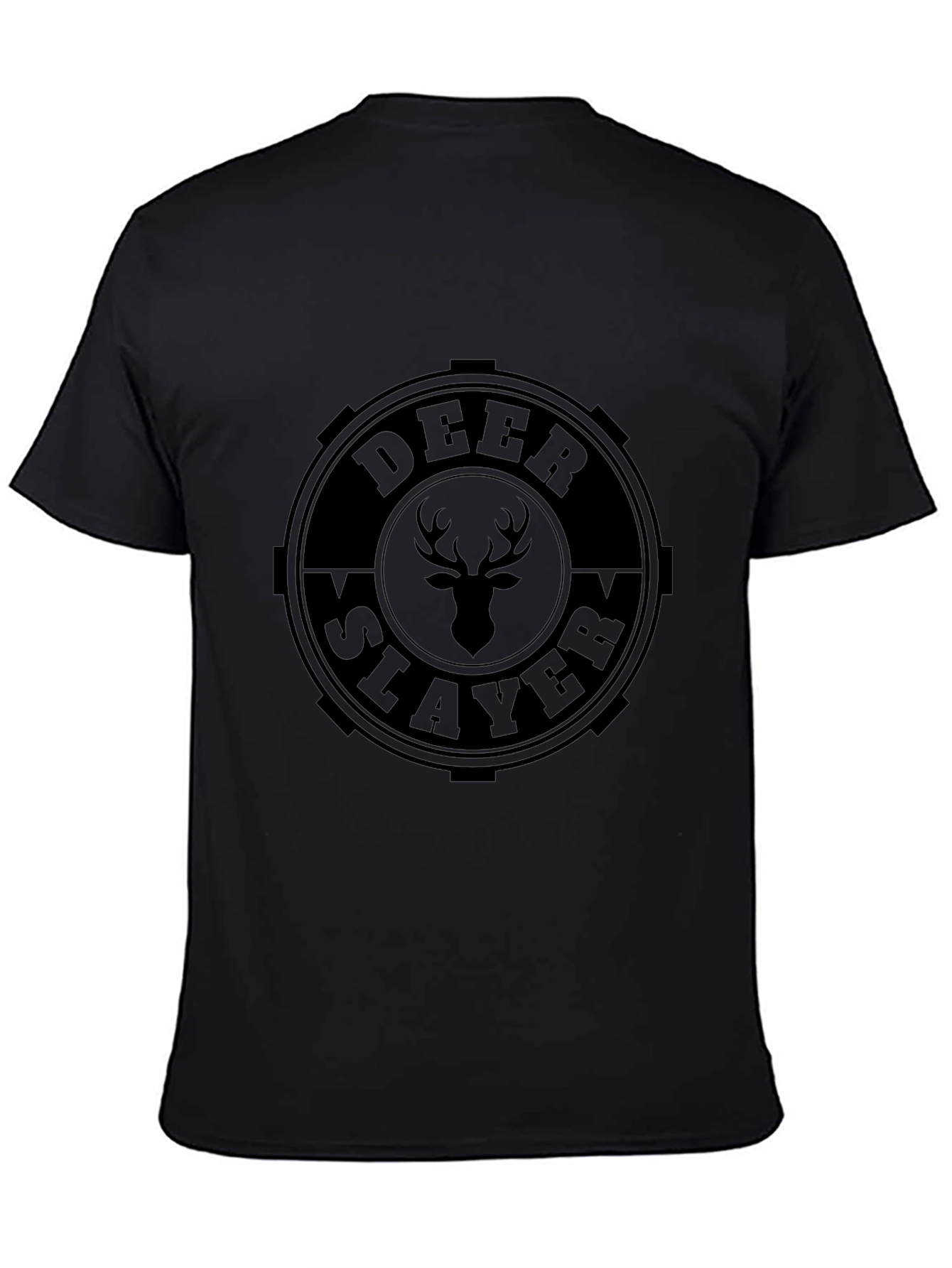 Deer Slayer Graphic T-Shirt - Black Cotton Tee