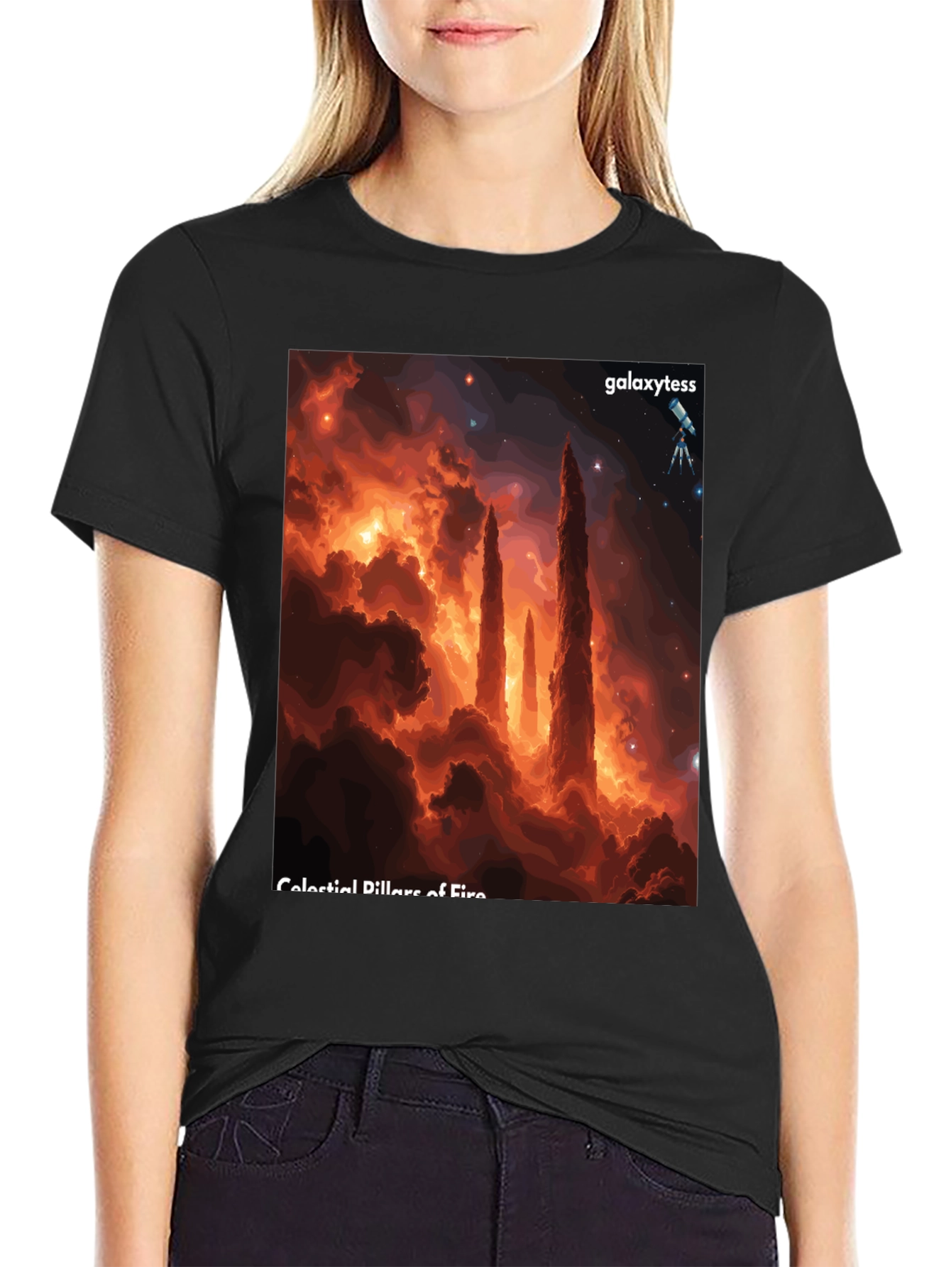 Celestial Pillars of Fire Graphic Tee