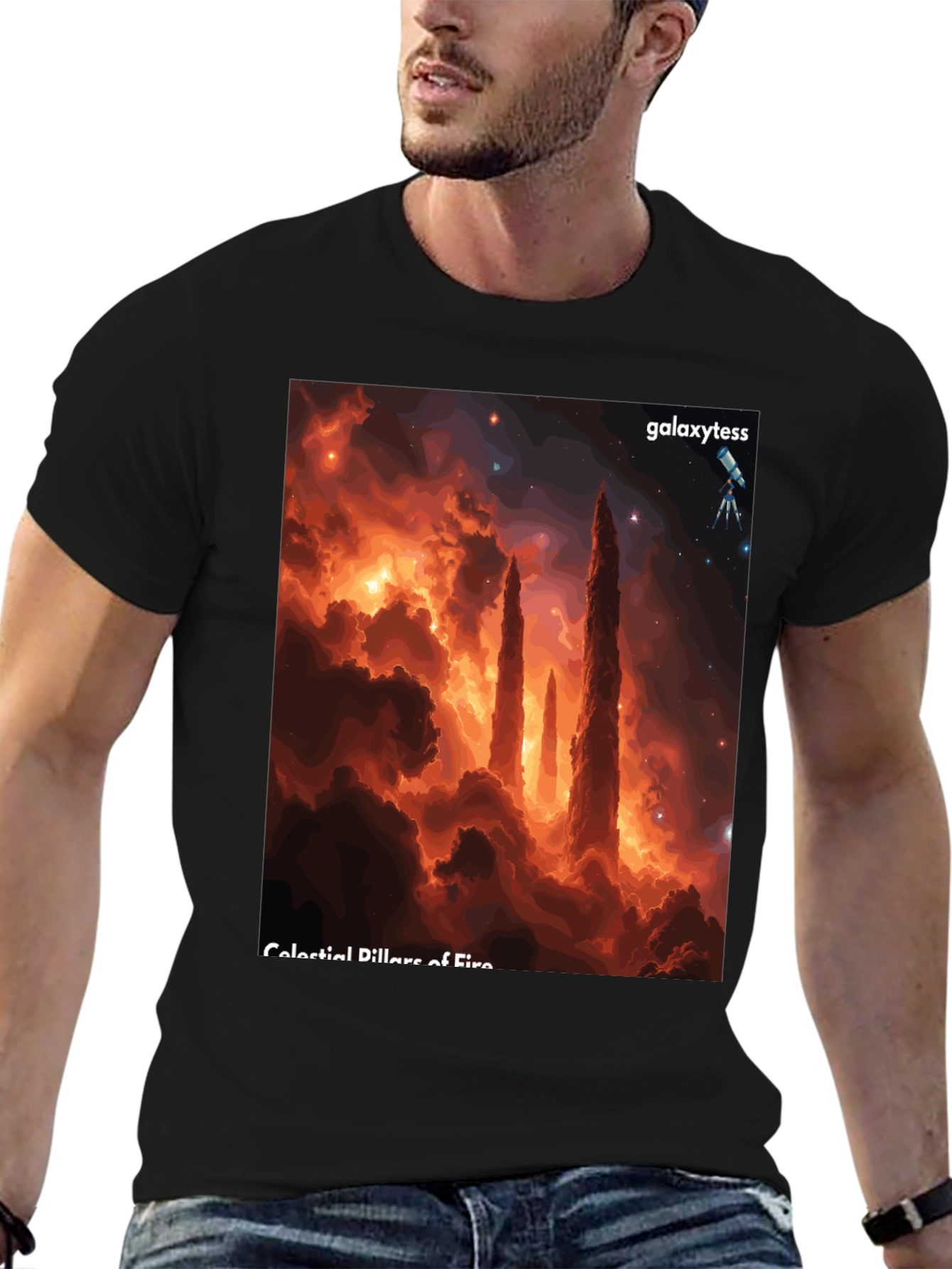 Celestial Pillars of Fire Graphic Tee