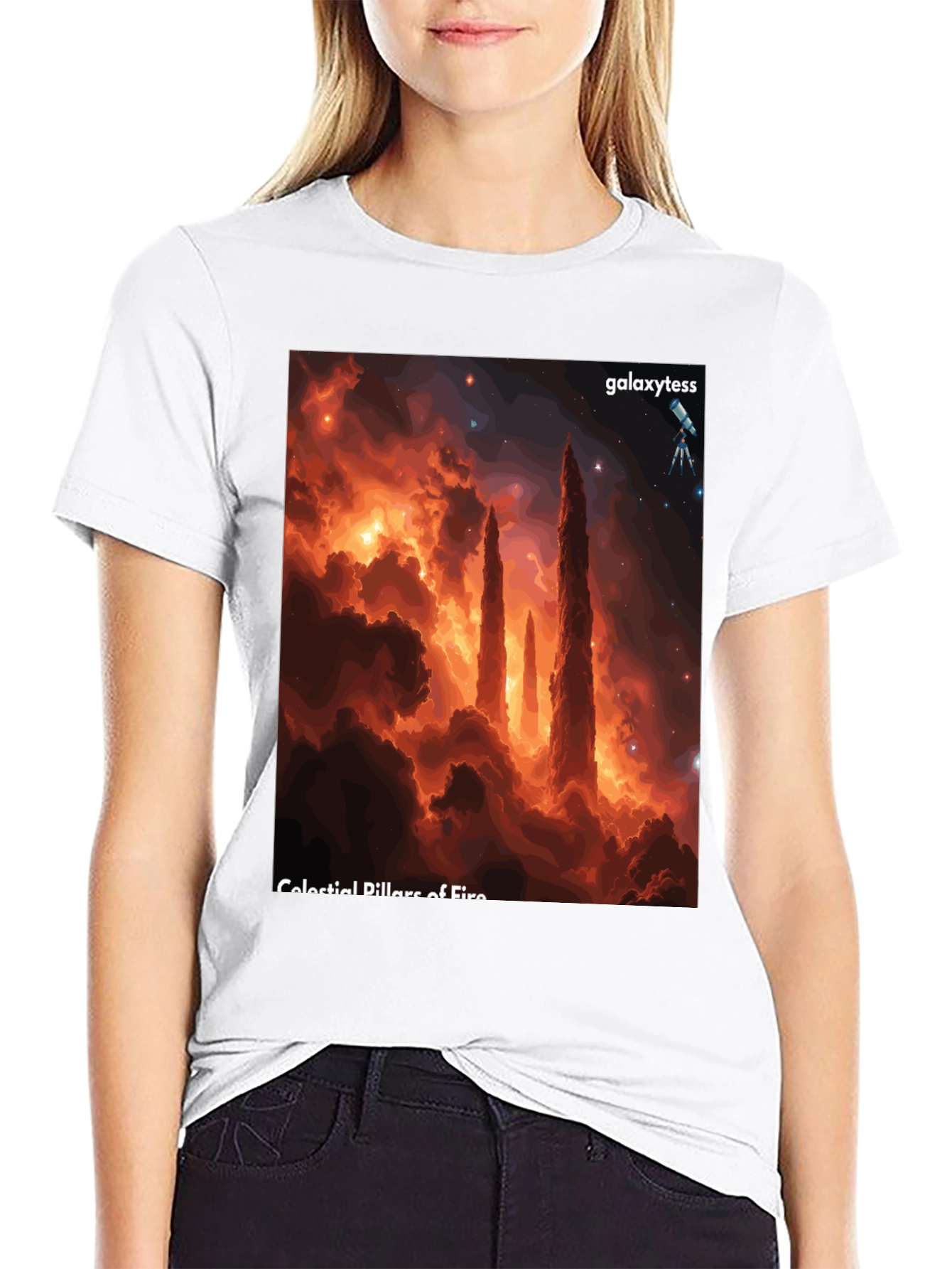 Celestial Pillars of Fire Graphic Tee