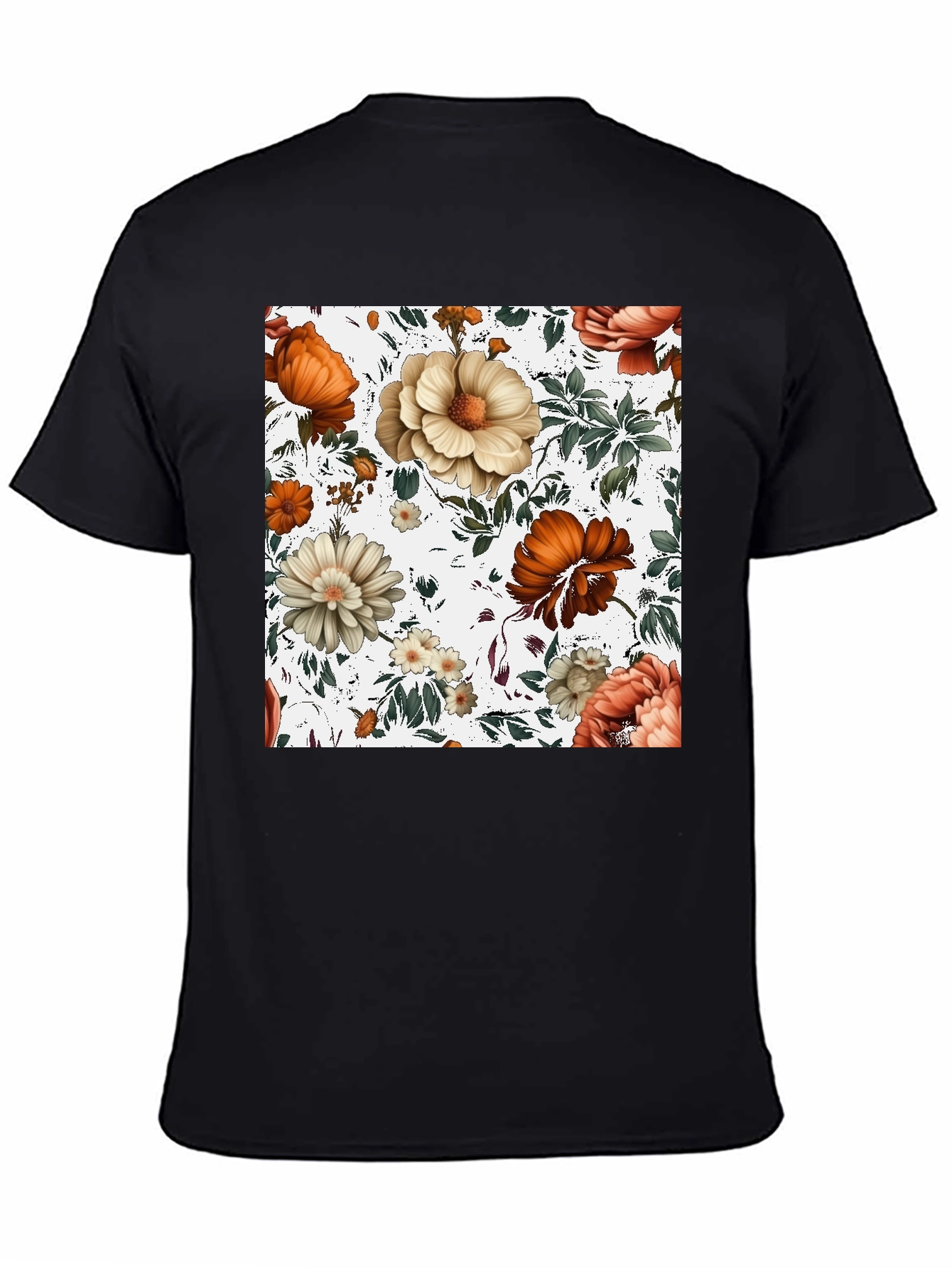 Floral Print Crew Neck Tee