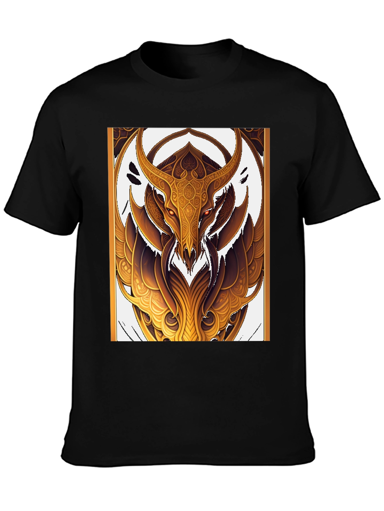 Golden Minotaur Graphic Black T-Shirt