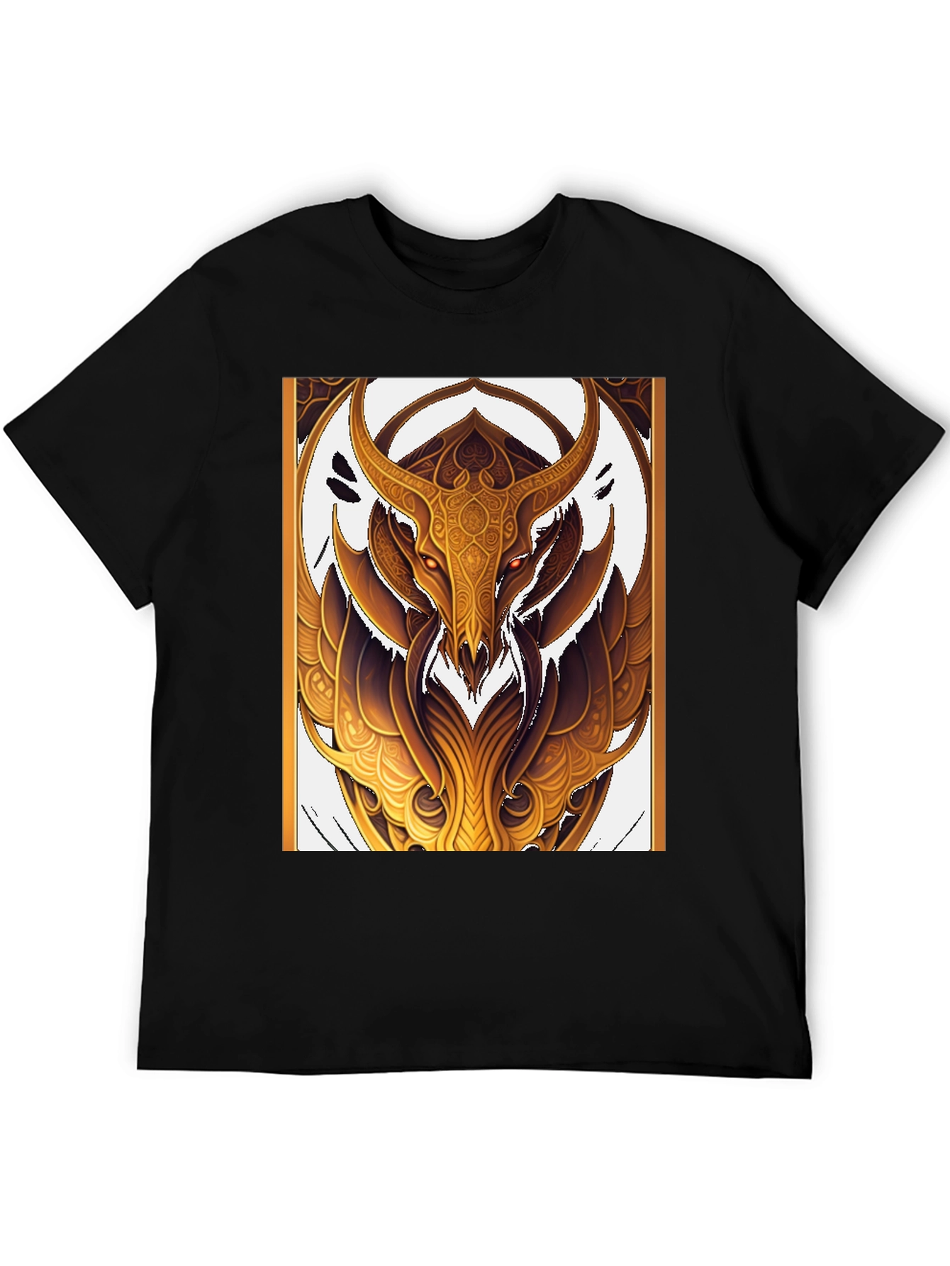 Golden Minotaur Graphic Black T-Shirt