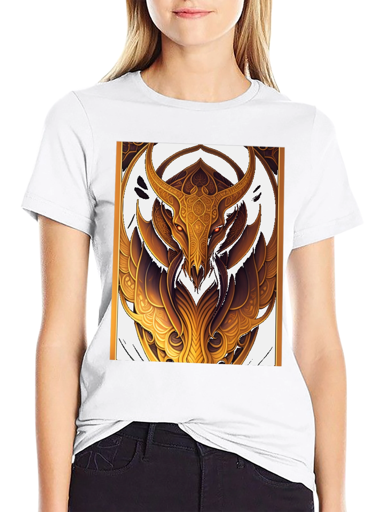 Golden Minotaur Graphic Black T-Shirt