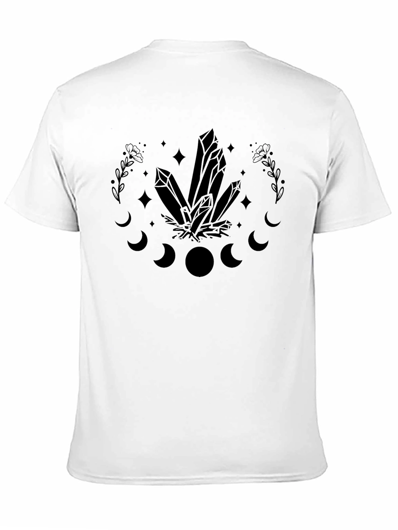Crystal Moon Phase Graphic Tee - Unisex Black T-Shirt