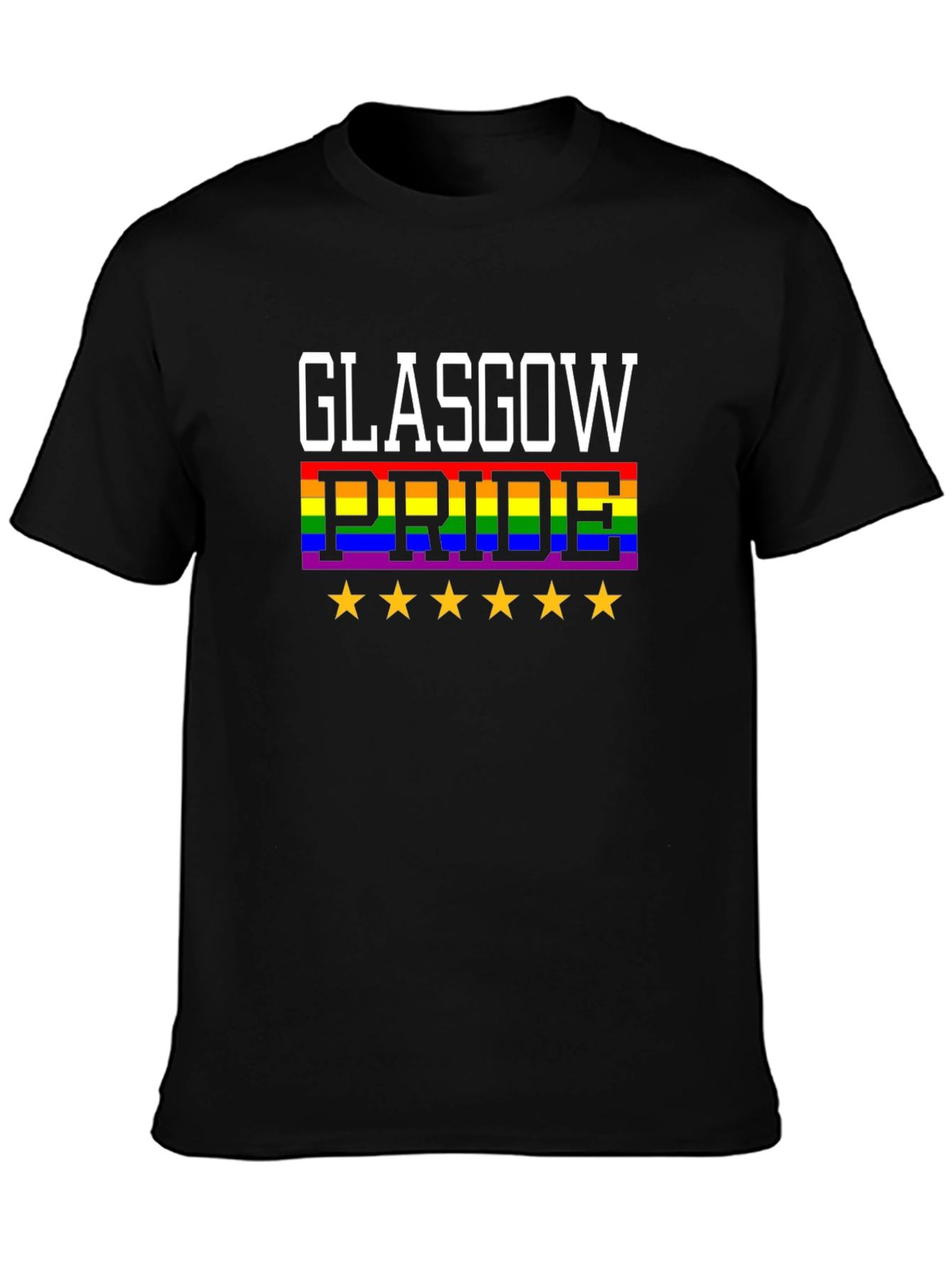 Glasgow Pride T-Shirt - LGBTQ+ Rainbow Star Design