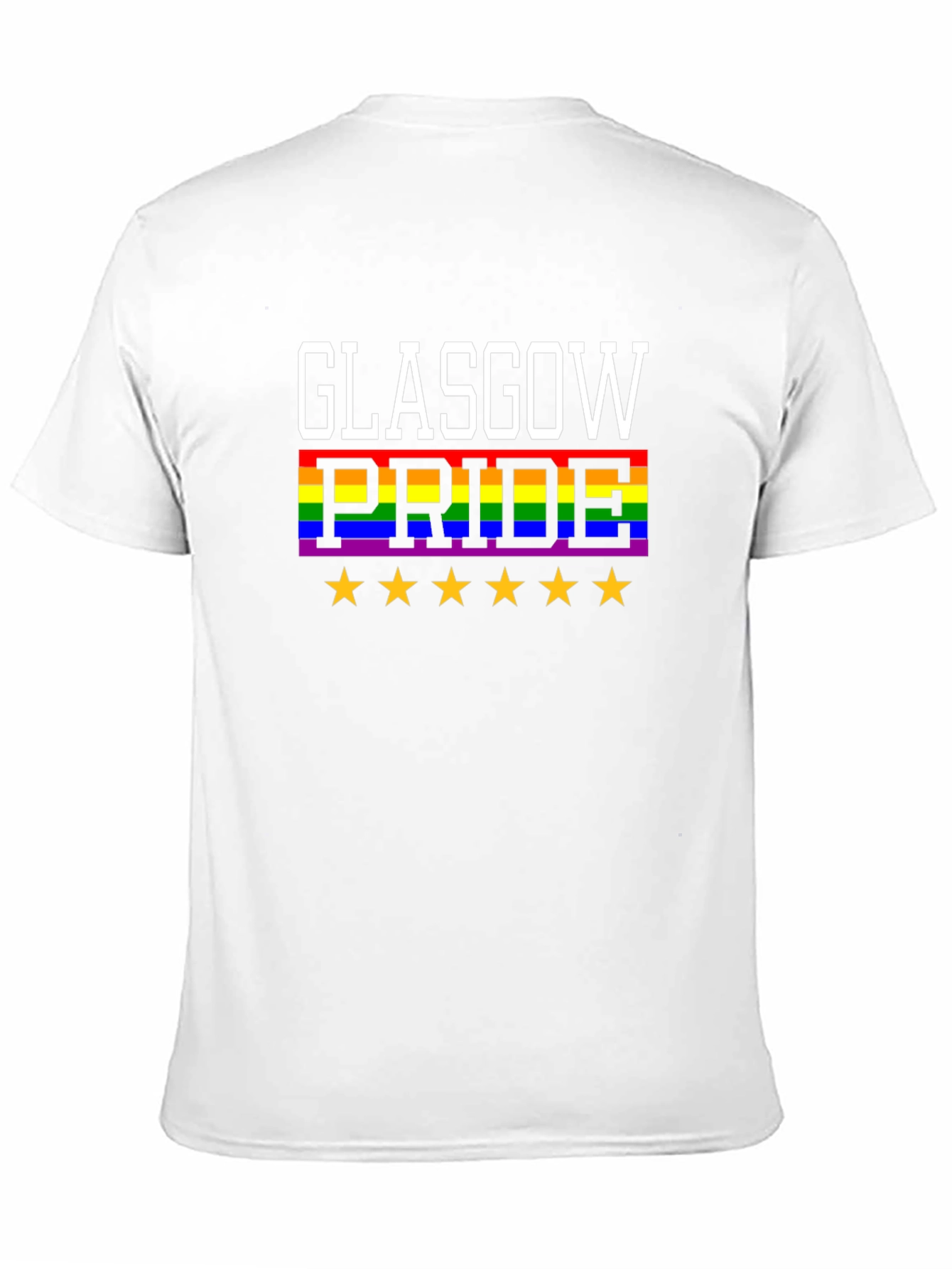 Glasgow Pride T-Shirt - LGBTQ+ Rainbow Star Design