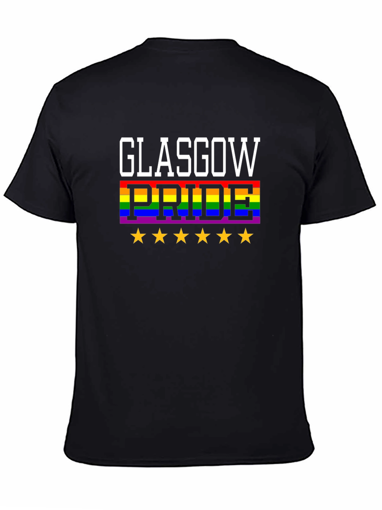 Glasgow Pride T-Shirt - LGBTQ+ Rainbow Star Design
