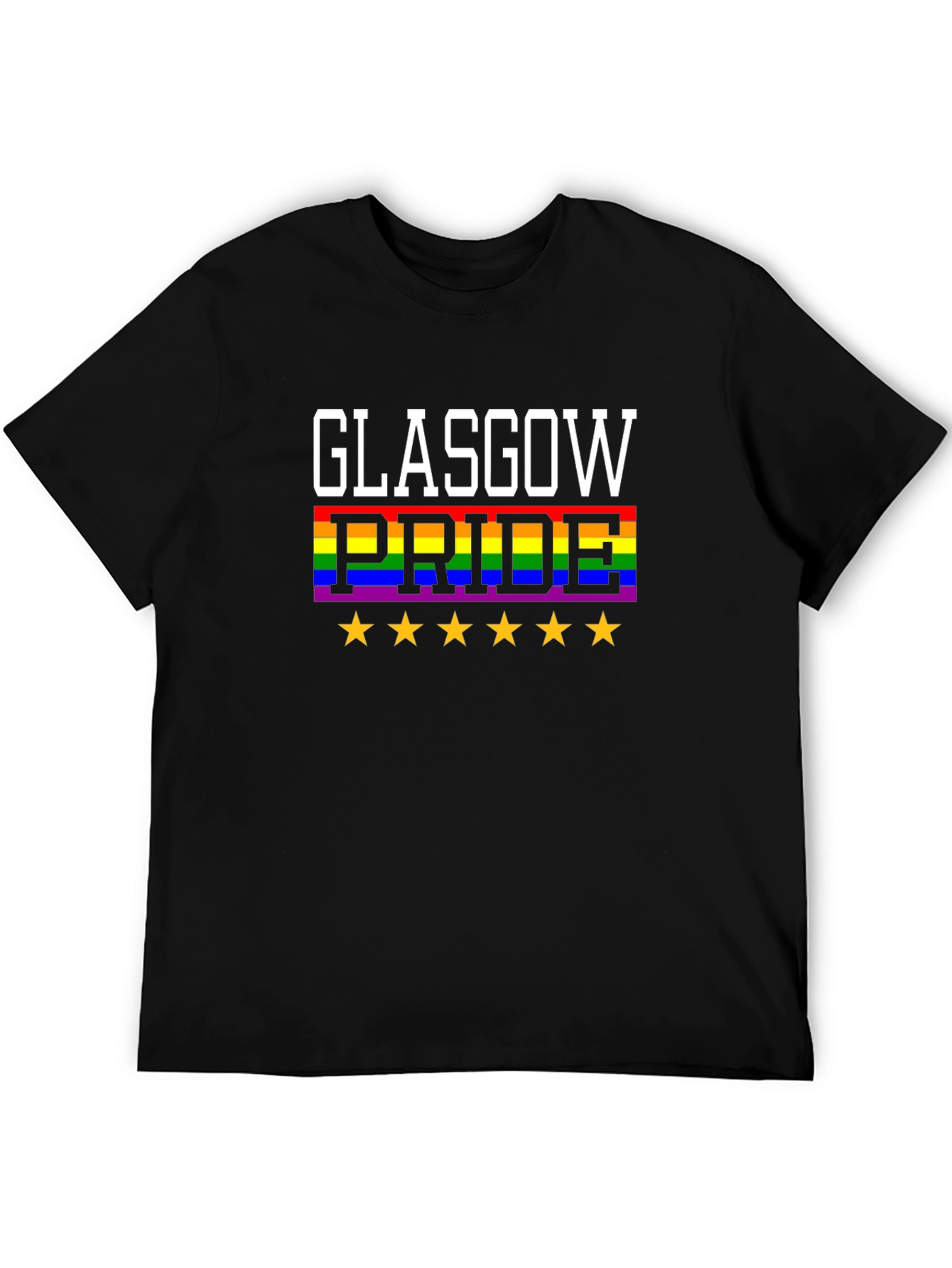Glasgow Pride T-Shirt - LGBTQ+ Rainbow Star Design