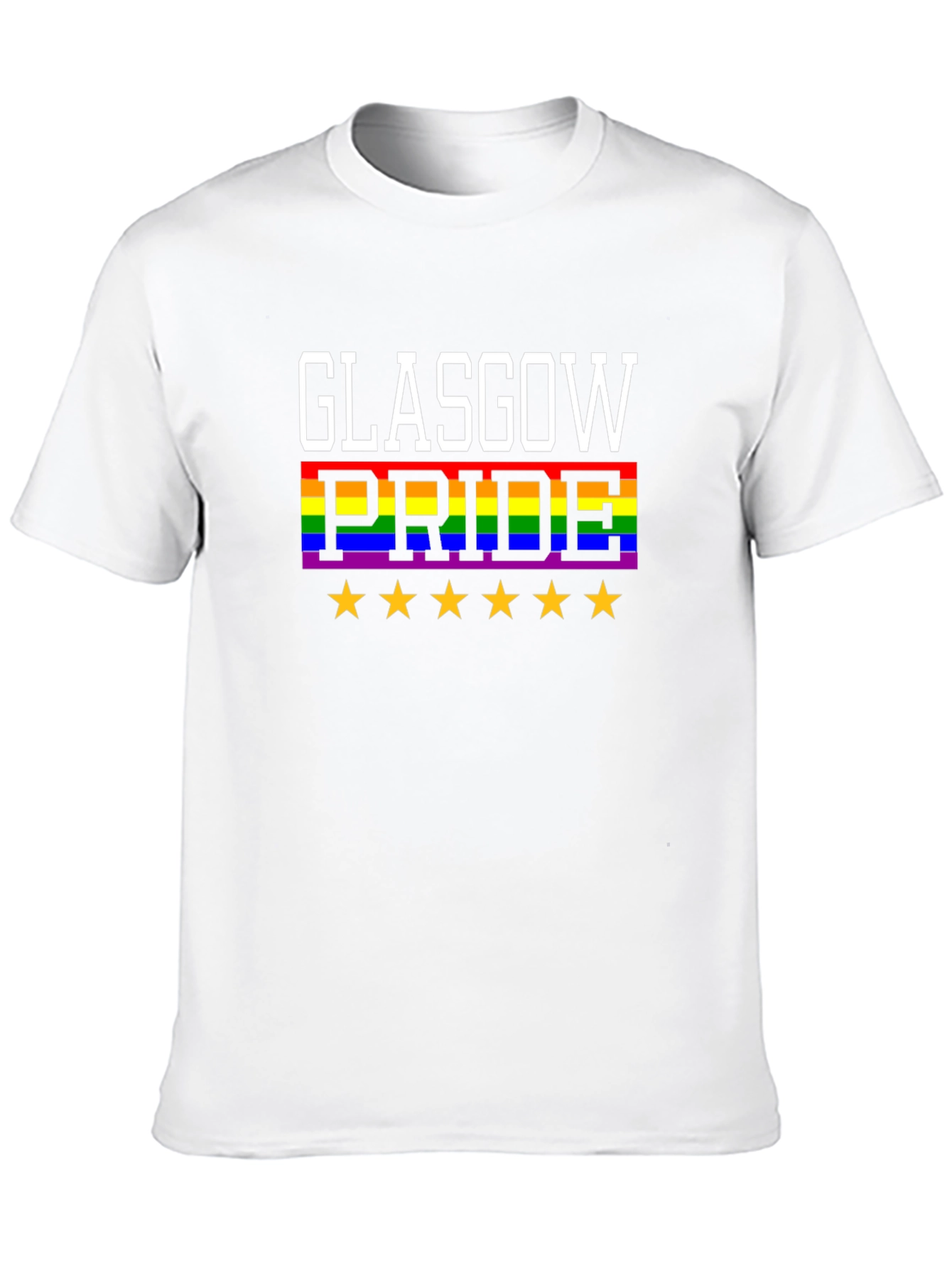 Glasgow Pride T-Shirt - LGBTQ+ Rainbow Star Design