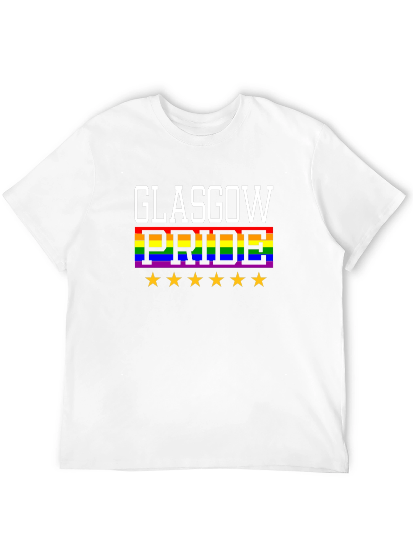 Glasgow Pride T-Shirt - LGBTQ+ Rainbow Star Design