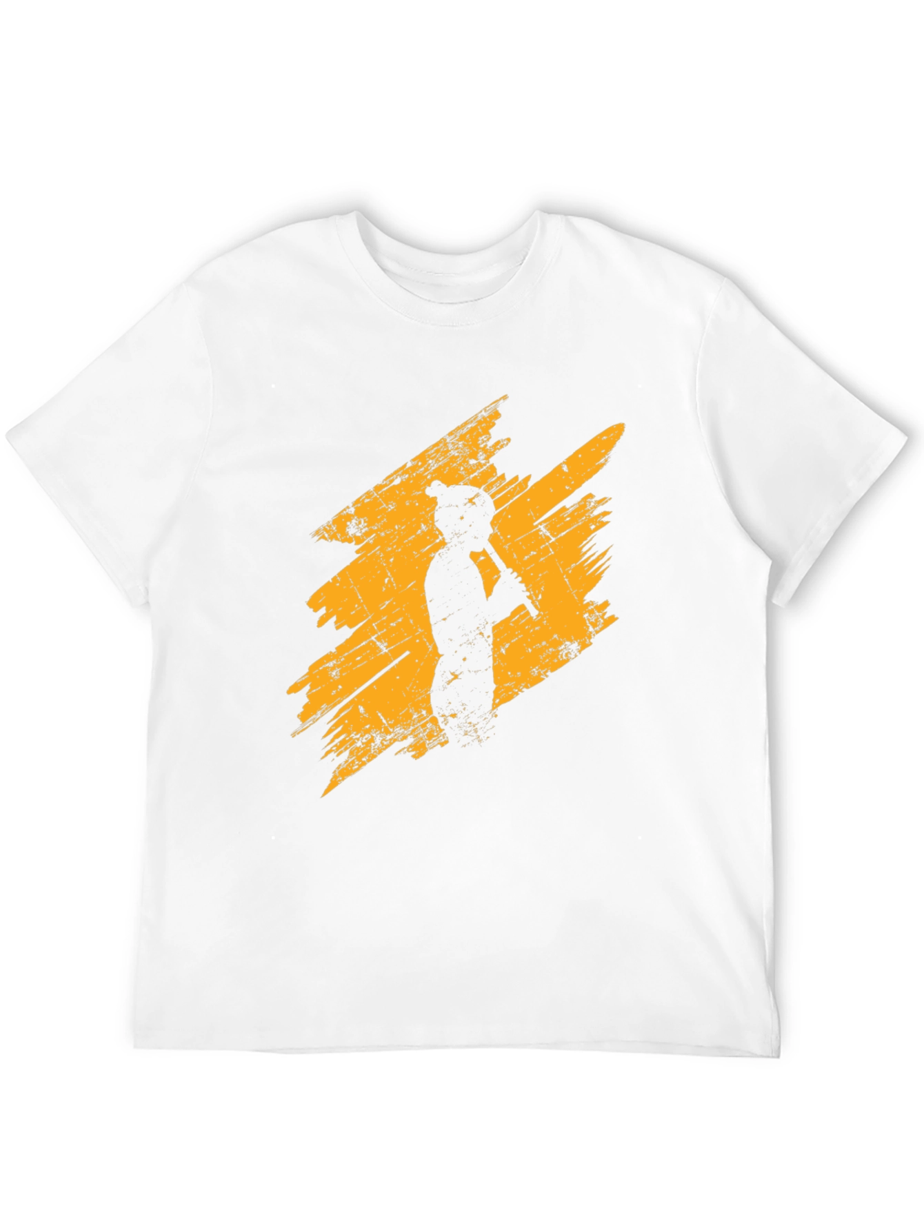 Flute Player Graphic Tee - Distressed Style Black T-Shirt