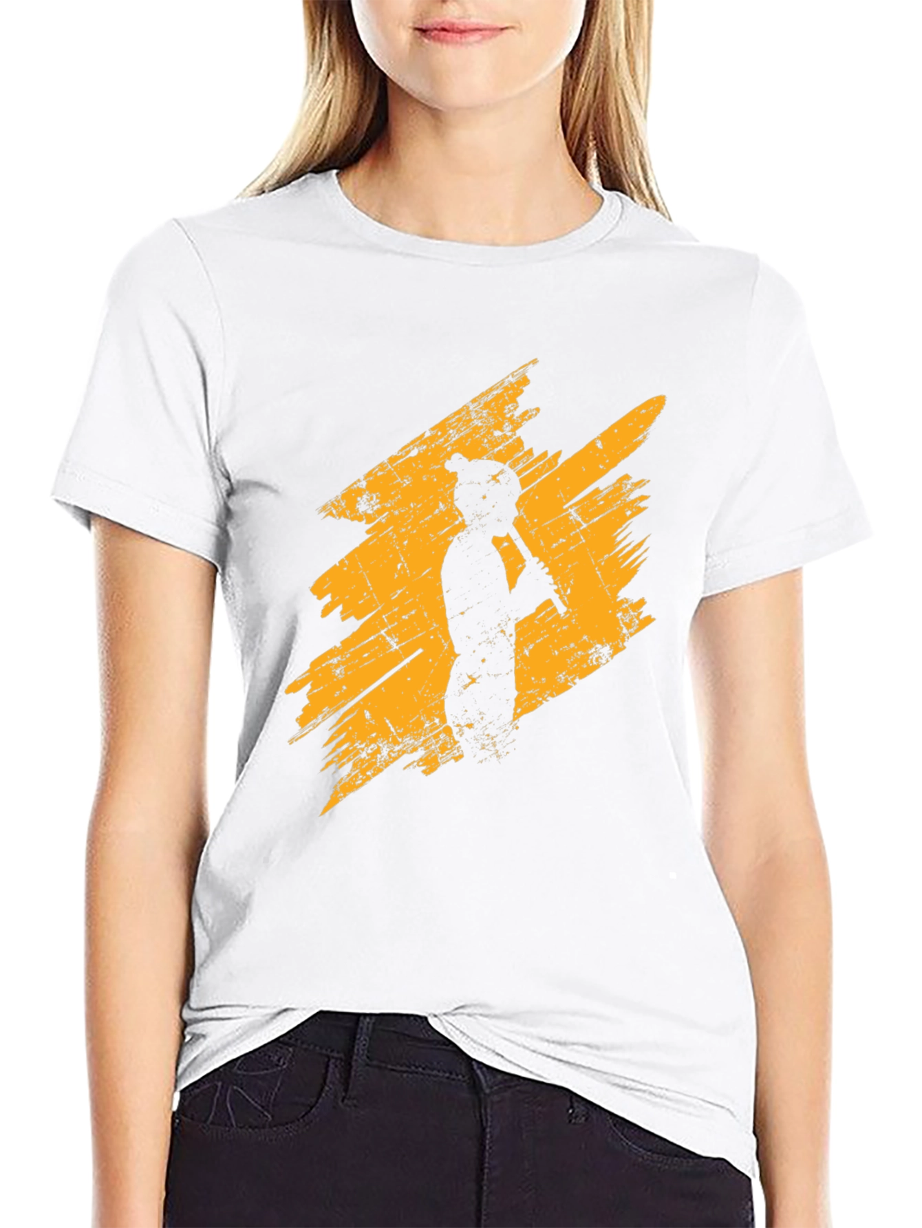 Flute Player Graphic Tee - Distressed Style Black T-Shirt