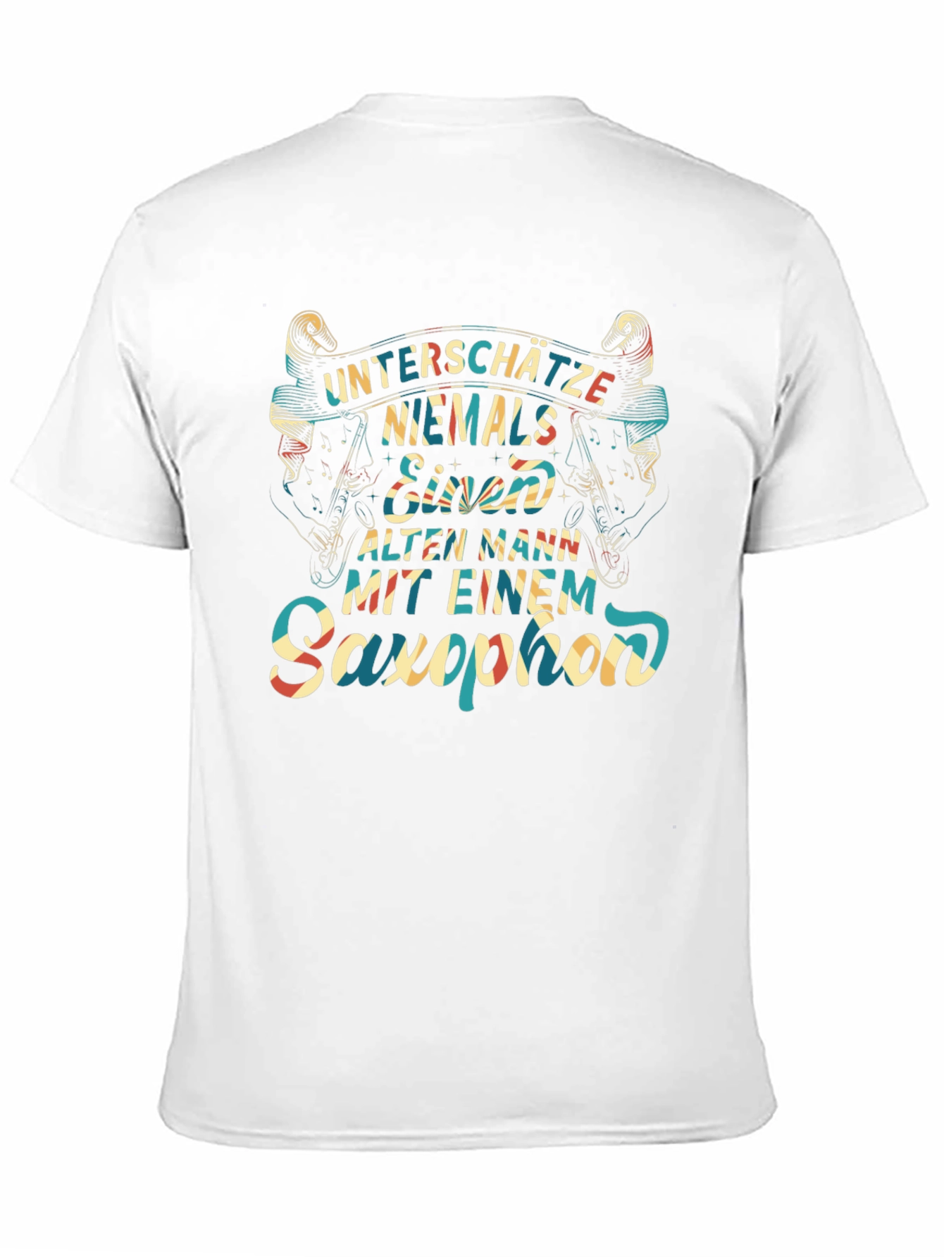 Saxophone Old Man Graphic Tee