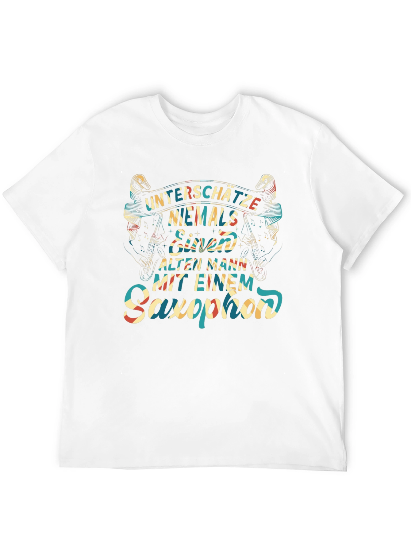 Saxophone Old Man Graphic Tee
