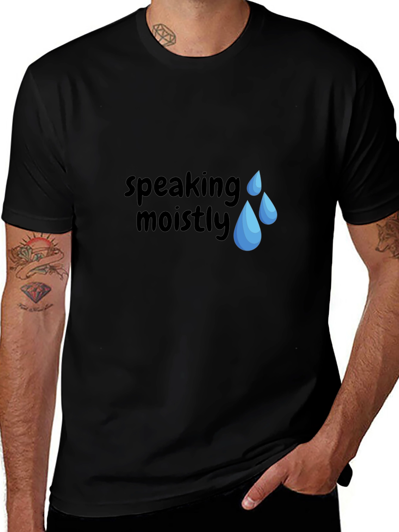 Speaking Moistly Graphic T-Shirt - Unisex Black Tee