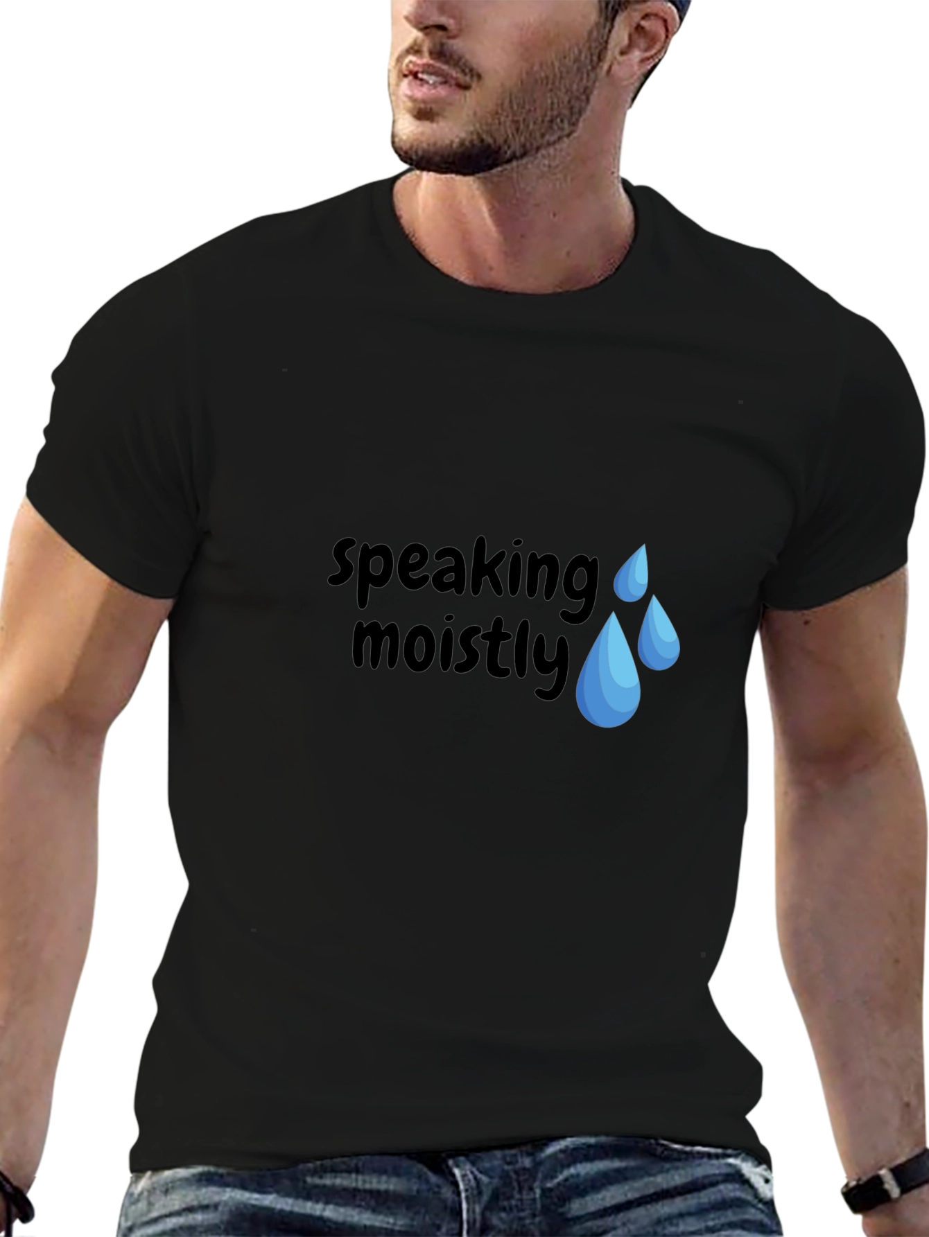 Speaking Moistly Graphic T-Shirt - Unisex Black Tee