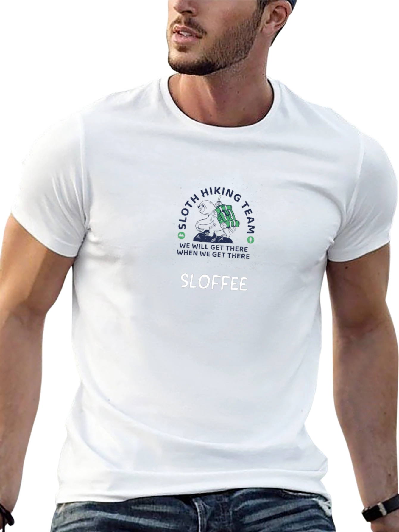 Sloffee Sloth Hiking Team Graphic T-Shirt