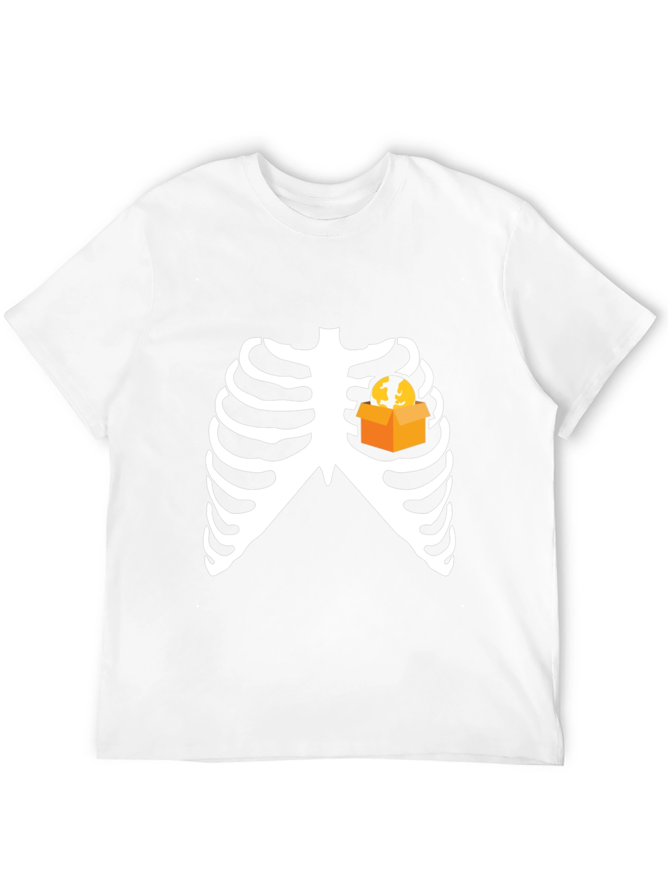 Funny Skeleton Rib Cage Halloween T-Shirt - Boxed Heart