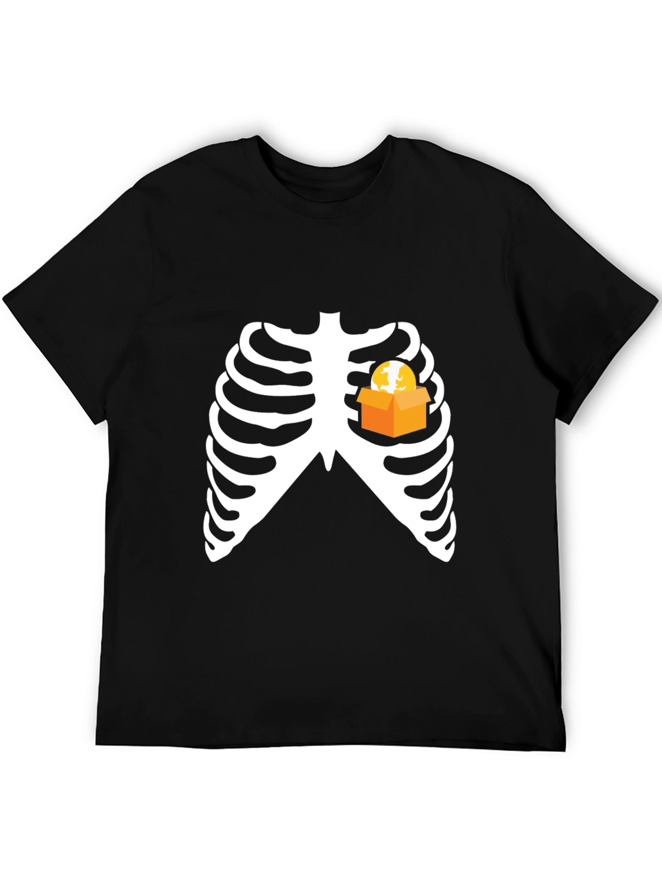Funny Skeleton Rib Cage Halloween T-Shirt - Boxed Heart