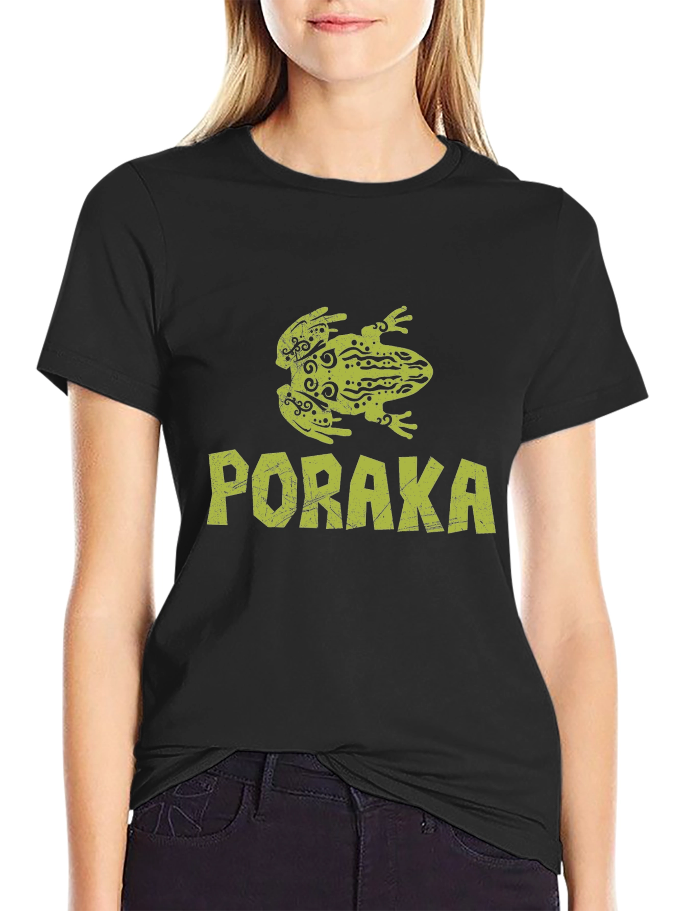 Poraka Frog Graphic Tee - Black