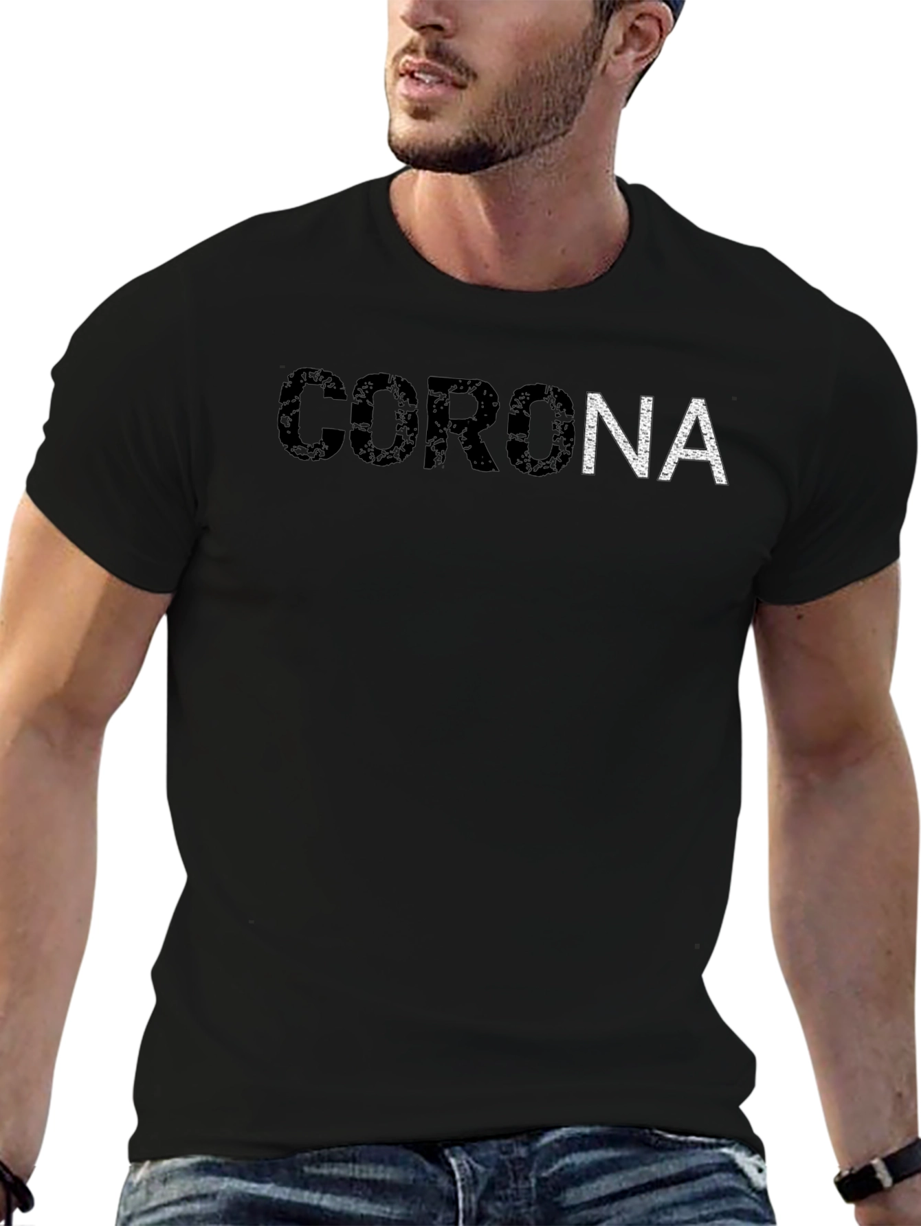 Corona Graphic Black T-Shirt - Mens