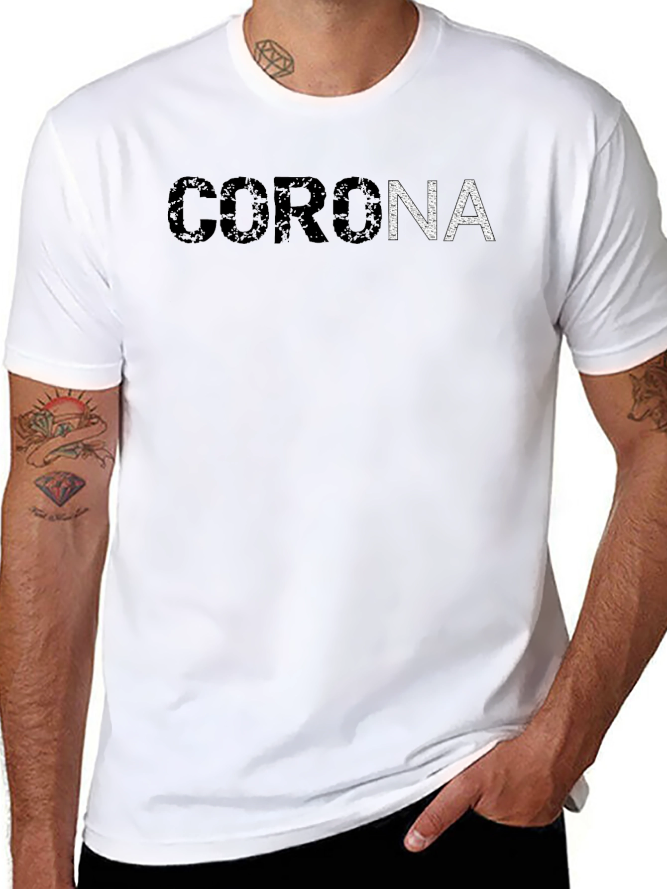 Corona Graphic Black T-Shirt - Mens