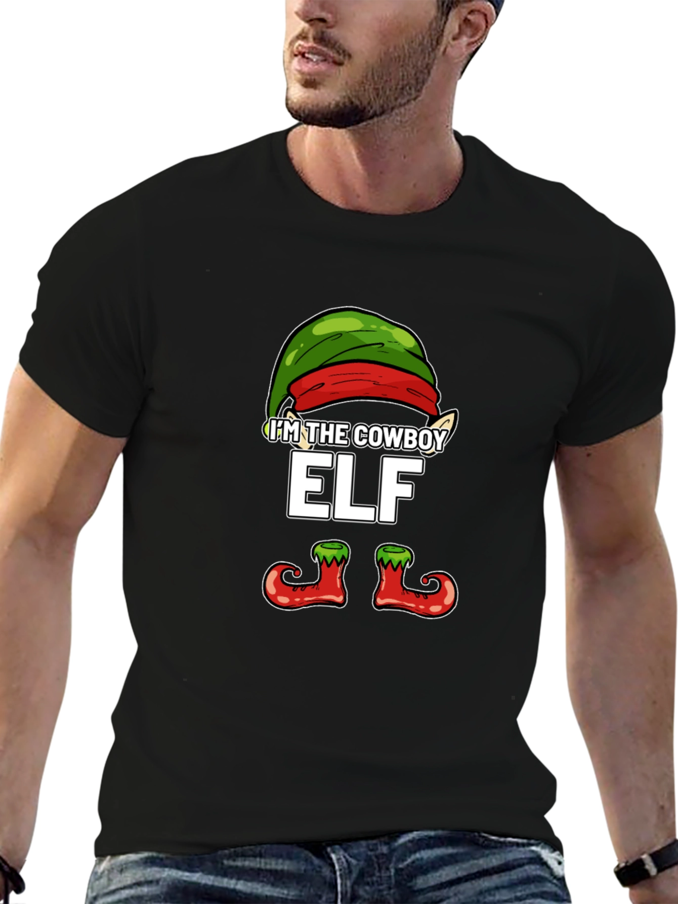 Im The Cowboy Elf T-Shirt Christmas Holiday Party Tee
