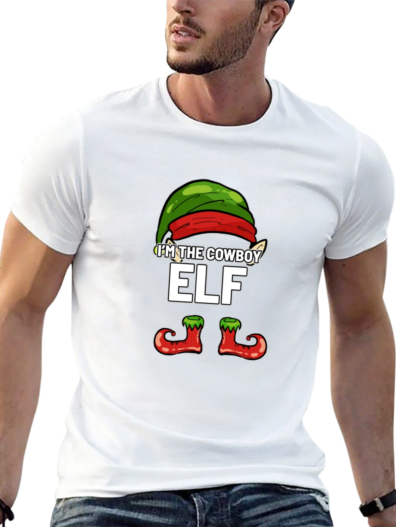 Im The Cowboy Elf T-Shirt Christmas Holiday Party Tee