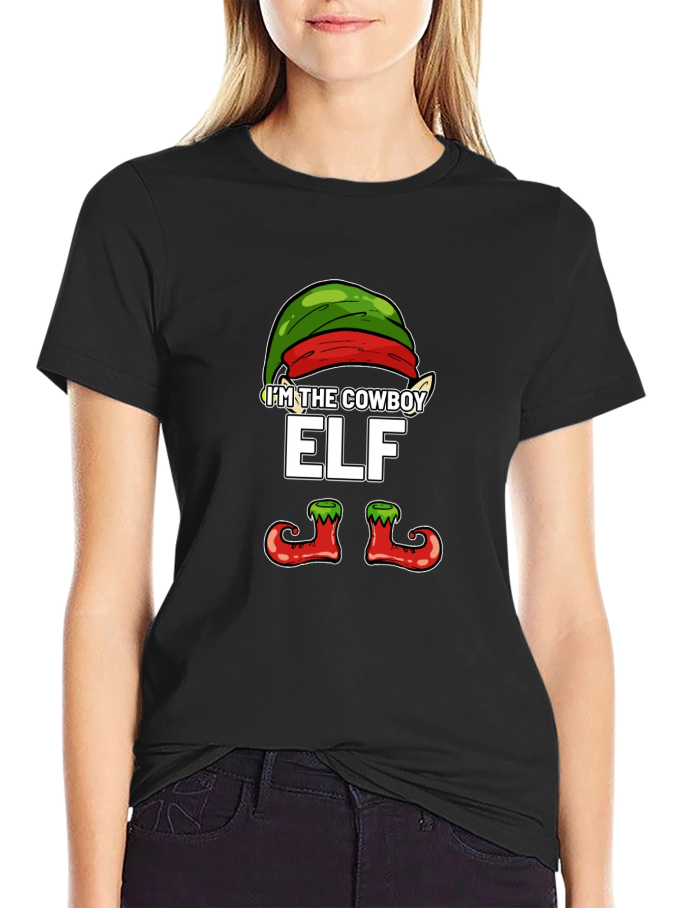 Im The Cowboy Elf T-Shirt Christmas Holiday Party Tee