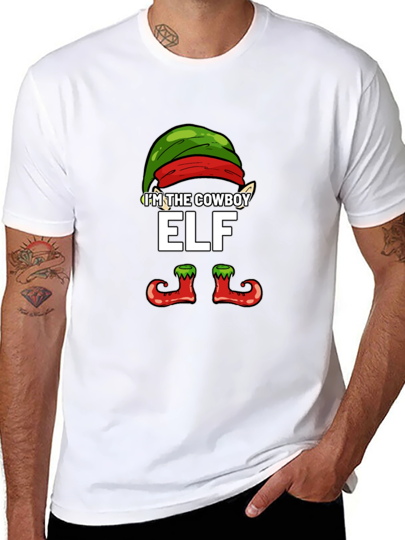 Im The Cowboy Elf T-Shirt Christmas Holiday Party Tee