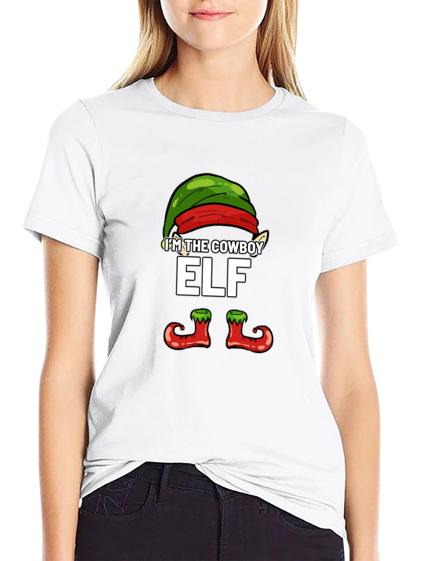 Im The Cowboy Elf T-Shirt Christmas Holiday Party Tee