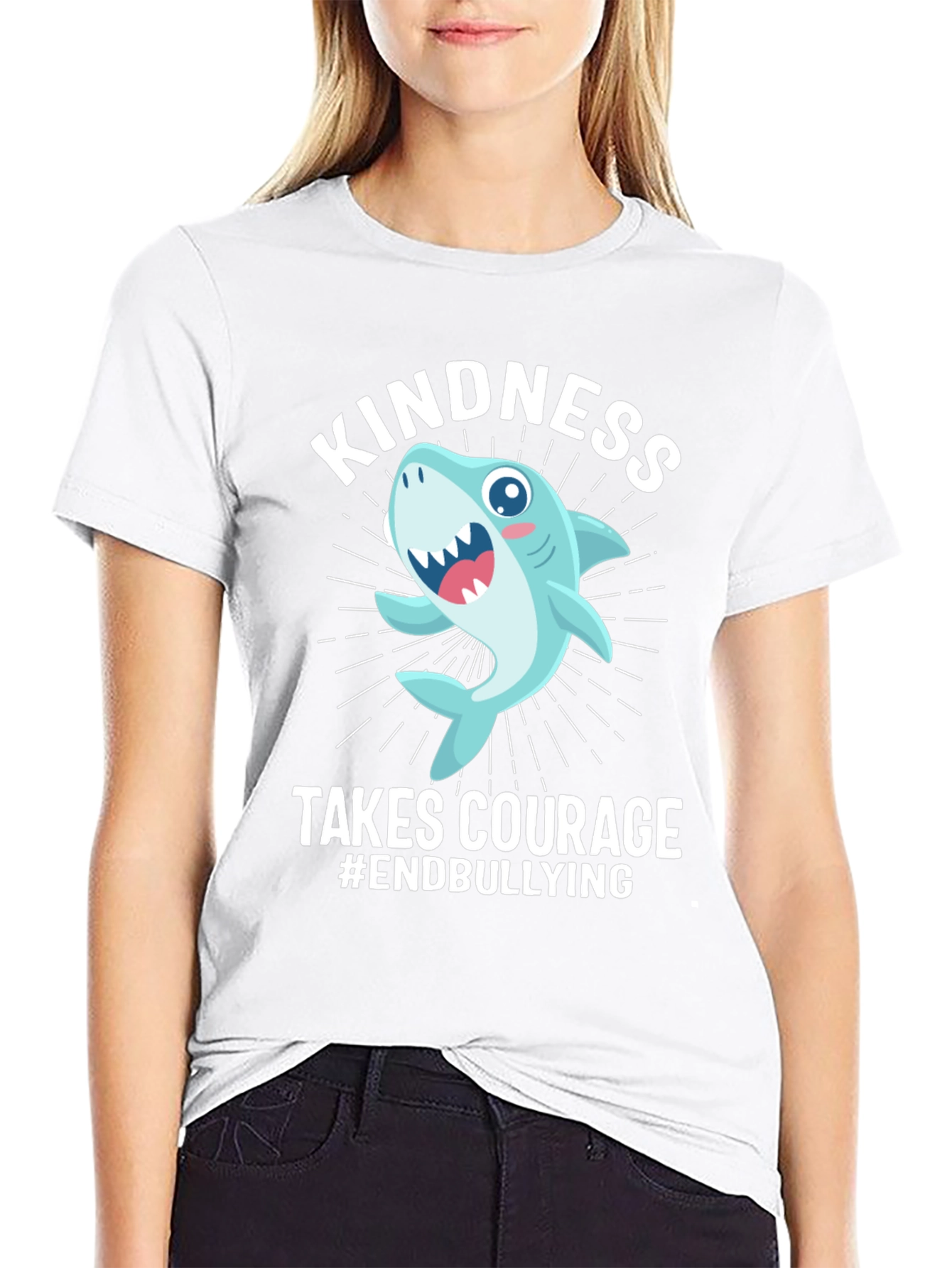 Kindness Takes Courage Anti-Bullying Shark T-Shirt