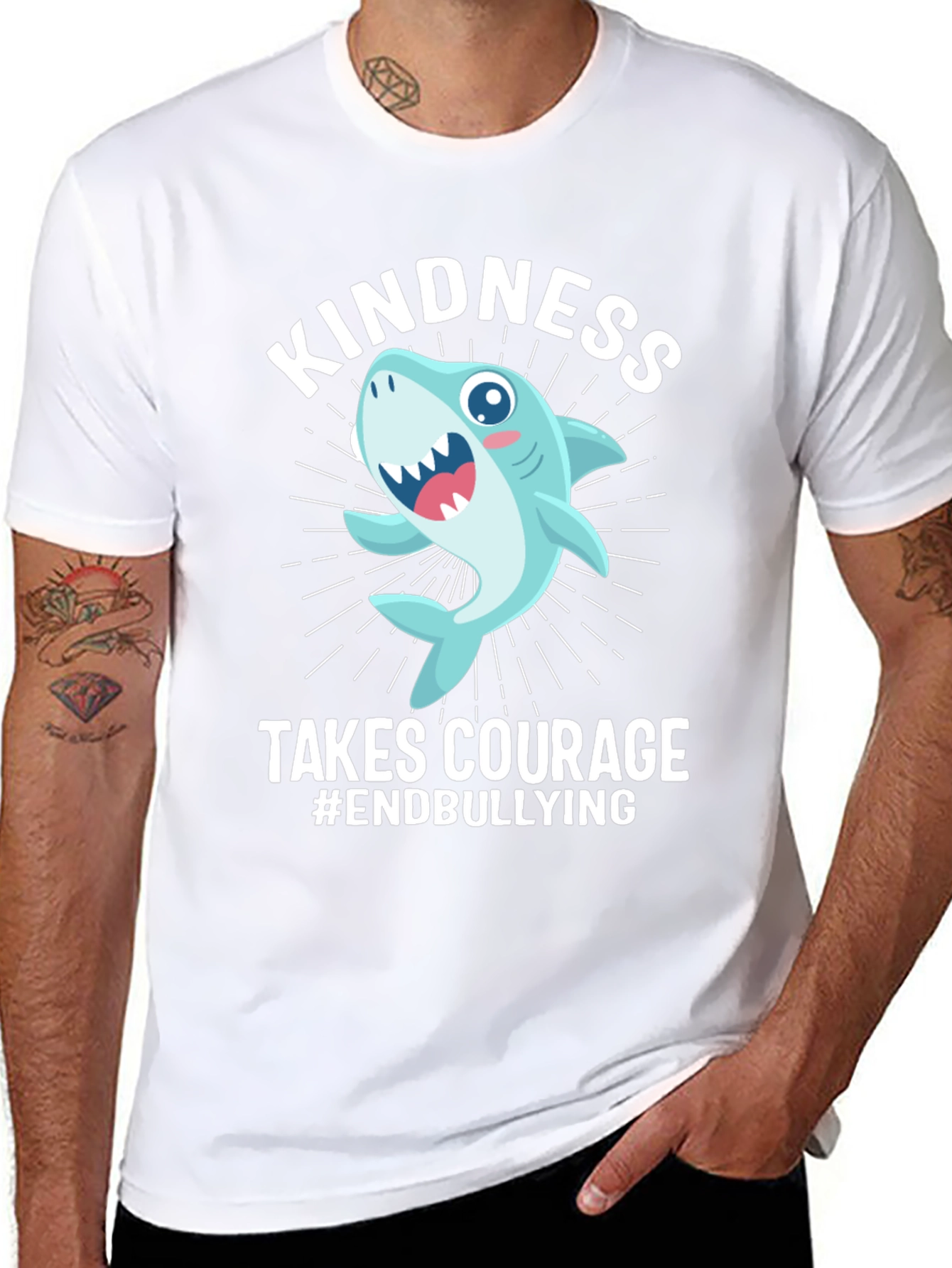 Kindness Takes Courage Anti-Bullying Shark T-Shirt