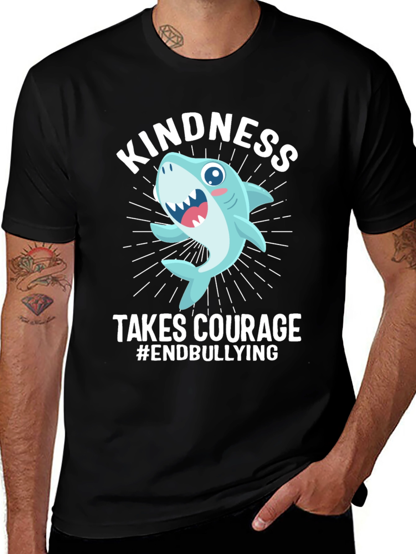 Kindness Takes Courage Anti-Bullying Shark T-Shirt
