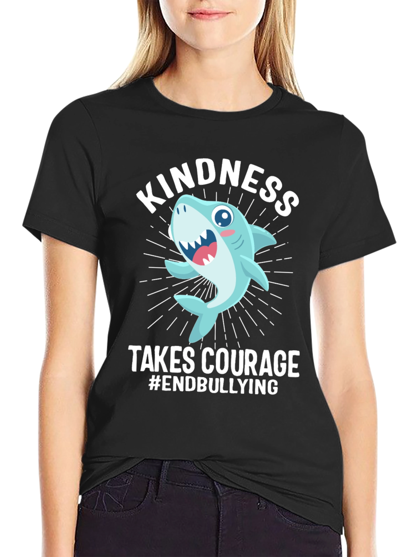 Kindness Takes Courage Anti-Bullying Shark T-Shirt